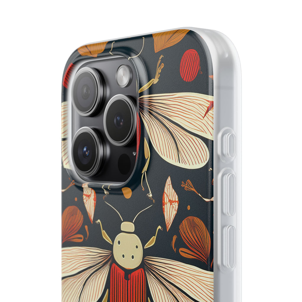 Bug Pattern Phone Case — Vintage Floral Firefly Design