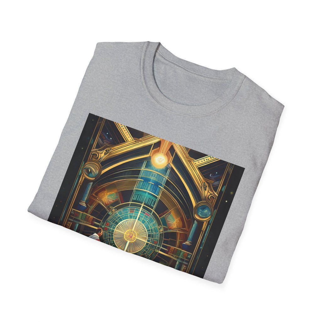 Mystic Observatory Art Tee — Cosmic Circle Gathering Graphic T-Shirt