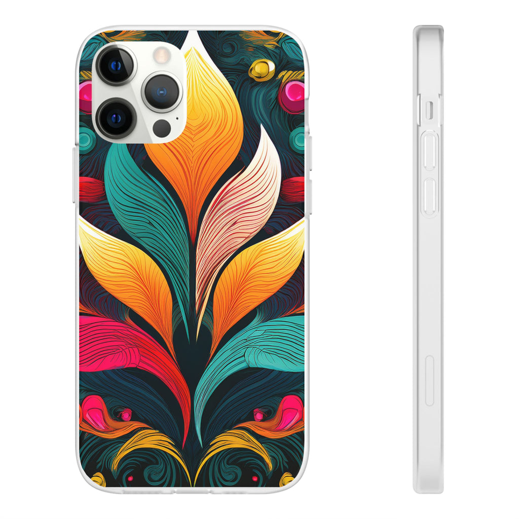 Floral Swirl Phone Case — Vibrant Boho Leaf Art Protective Cover