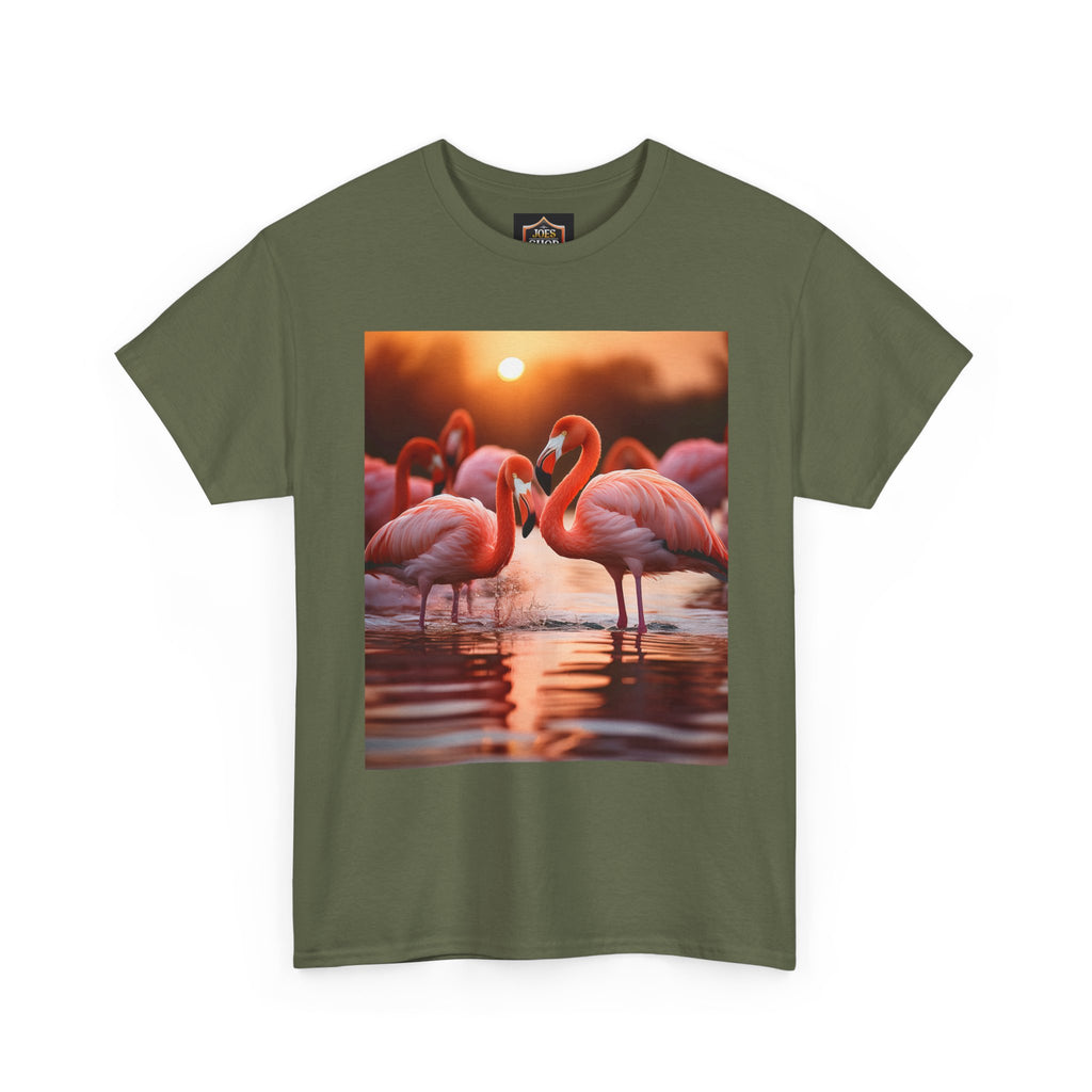 Flamingo Sunset T-Shirt — Tropical Flamingo Graphic Tee