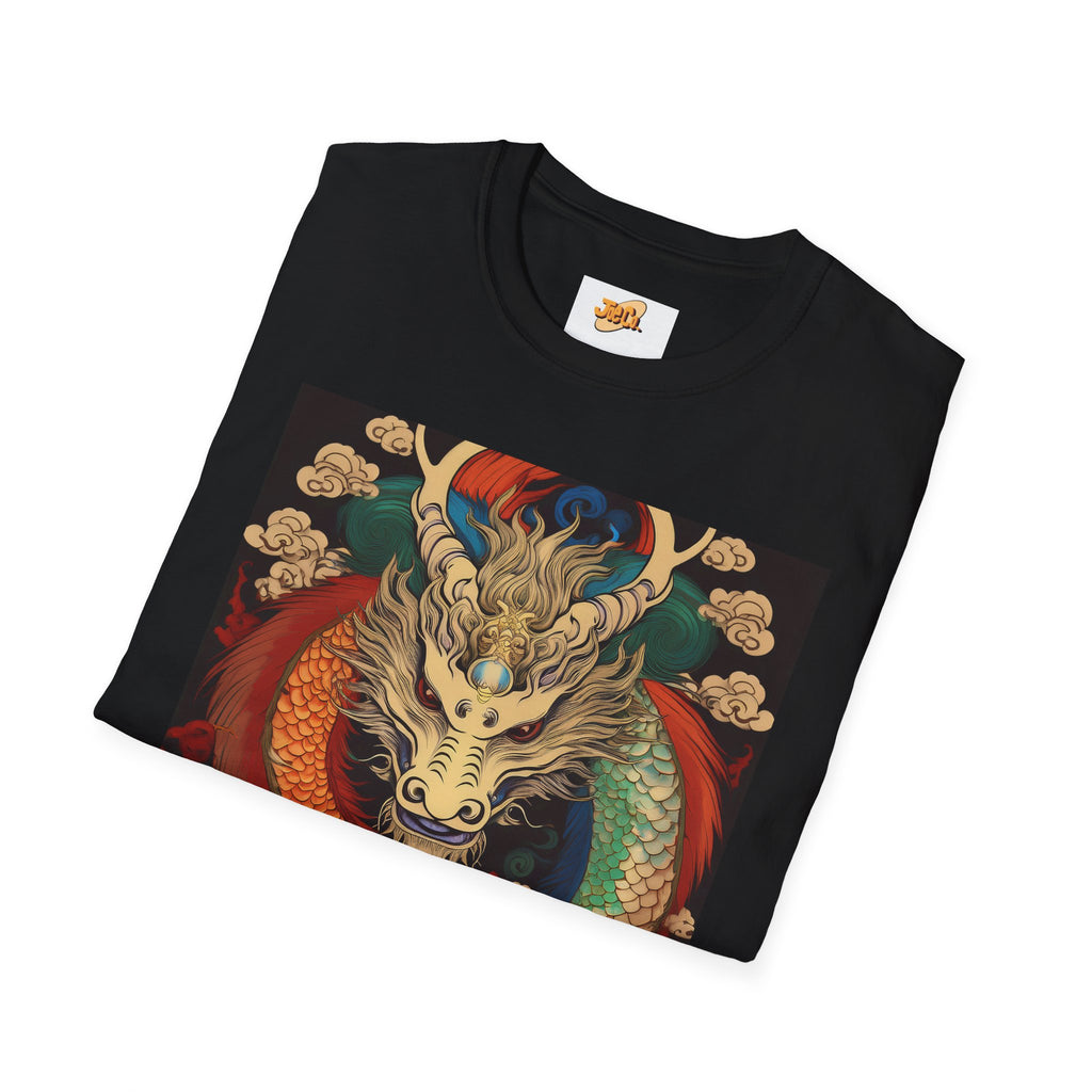 Dragon Koi Fusion T-Shirt — Vibrant Asian Mythical Dragon & Koi Art Tee