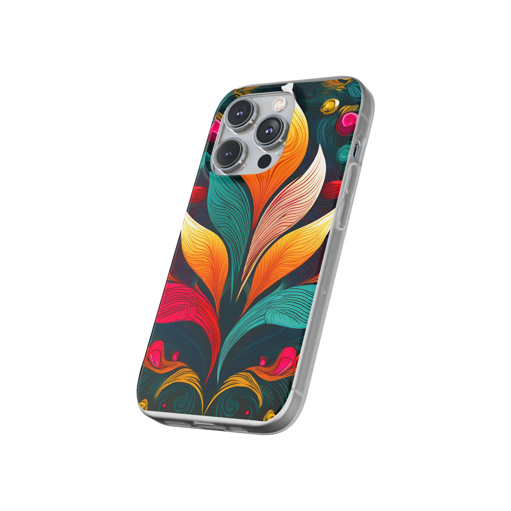 Floral Swirl Phone Case — Vibrant Boho Leaf Art Protective Cover