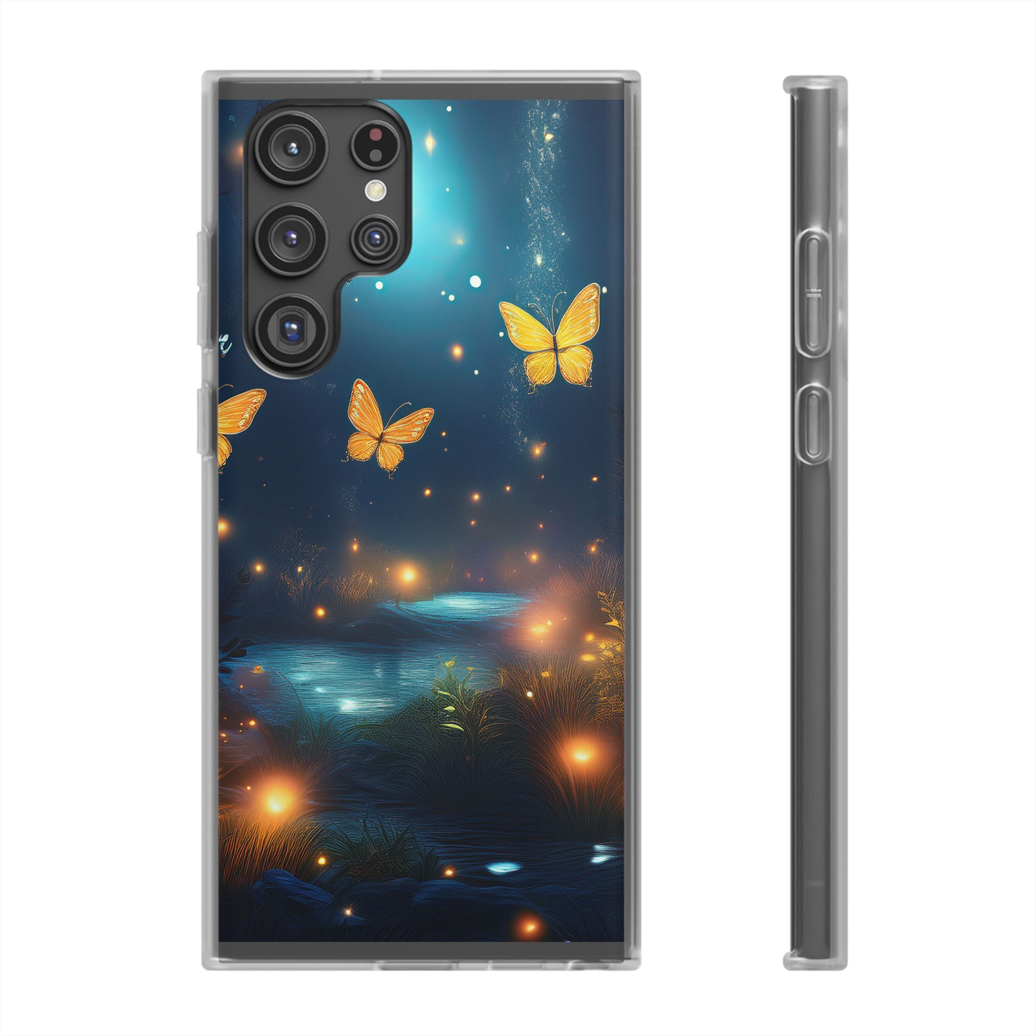 Butterfly Night Sky Phone Case – Glowing Firefly Fantasy for iPhone