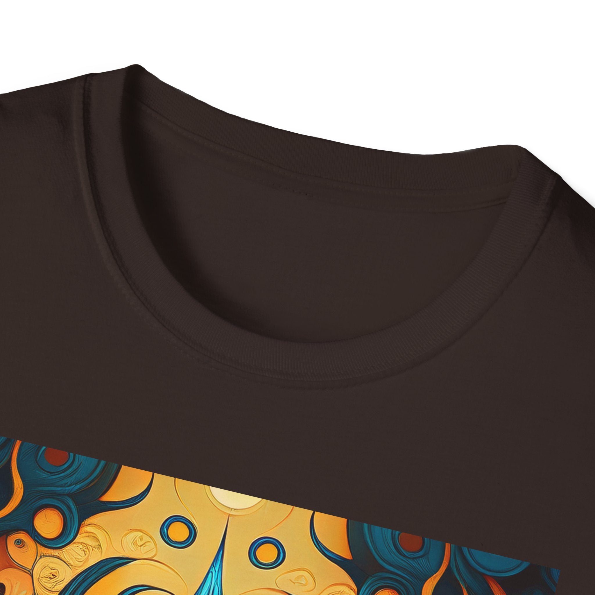 Psychedelic Abstract Mask T-Shirt — Vibrant Tribal Floral Art Tee