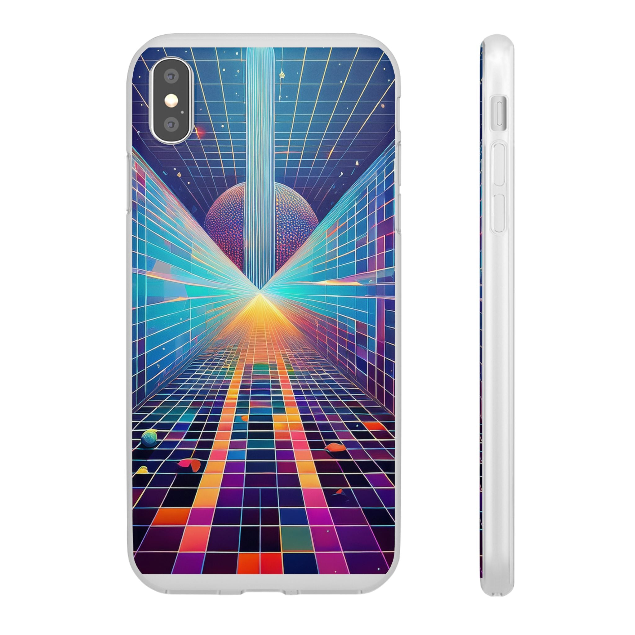 Retro Wave Phone Case — Neon Grid Sci‑Fi iPhone Cover