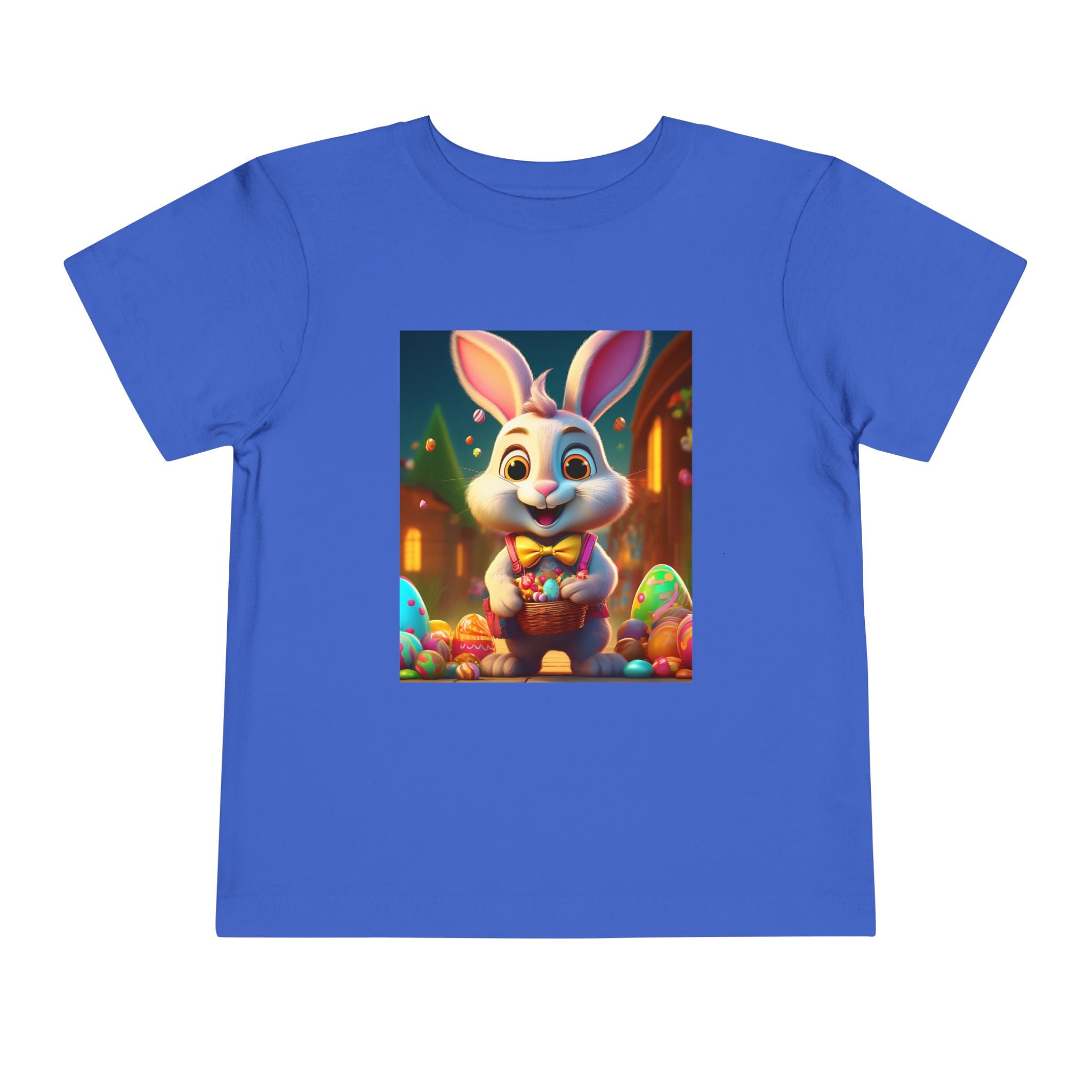 Easter Bunny Toddler Tee — Cute Bunny with Eggs Graphic Shirt