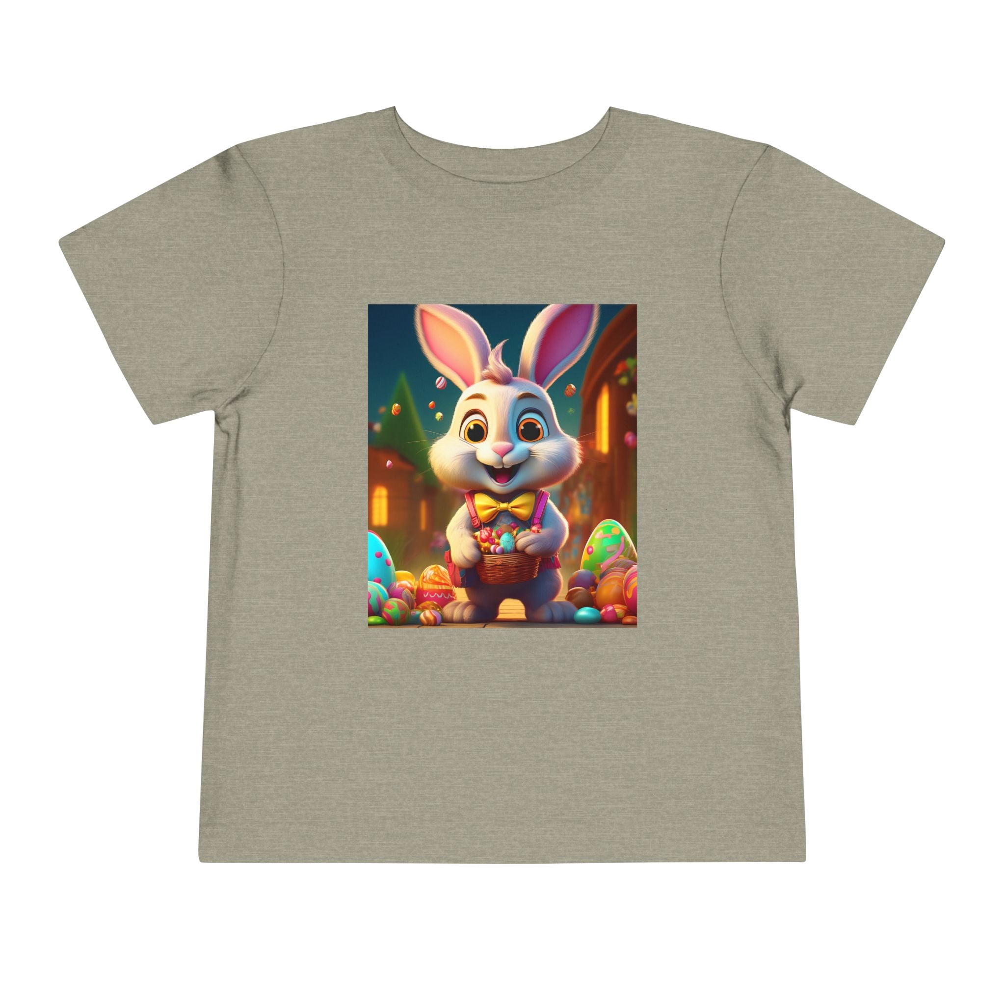 Easter Bunny Toddler Tee — Cute Bunny with Eggs Graphic Shirt