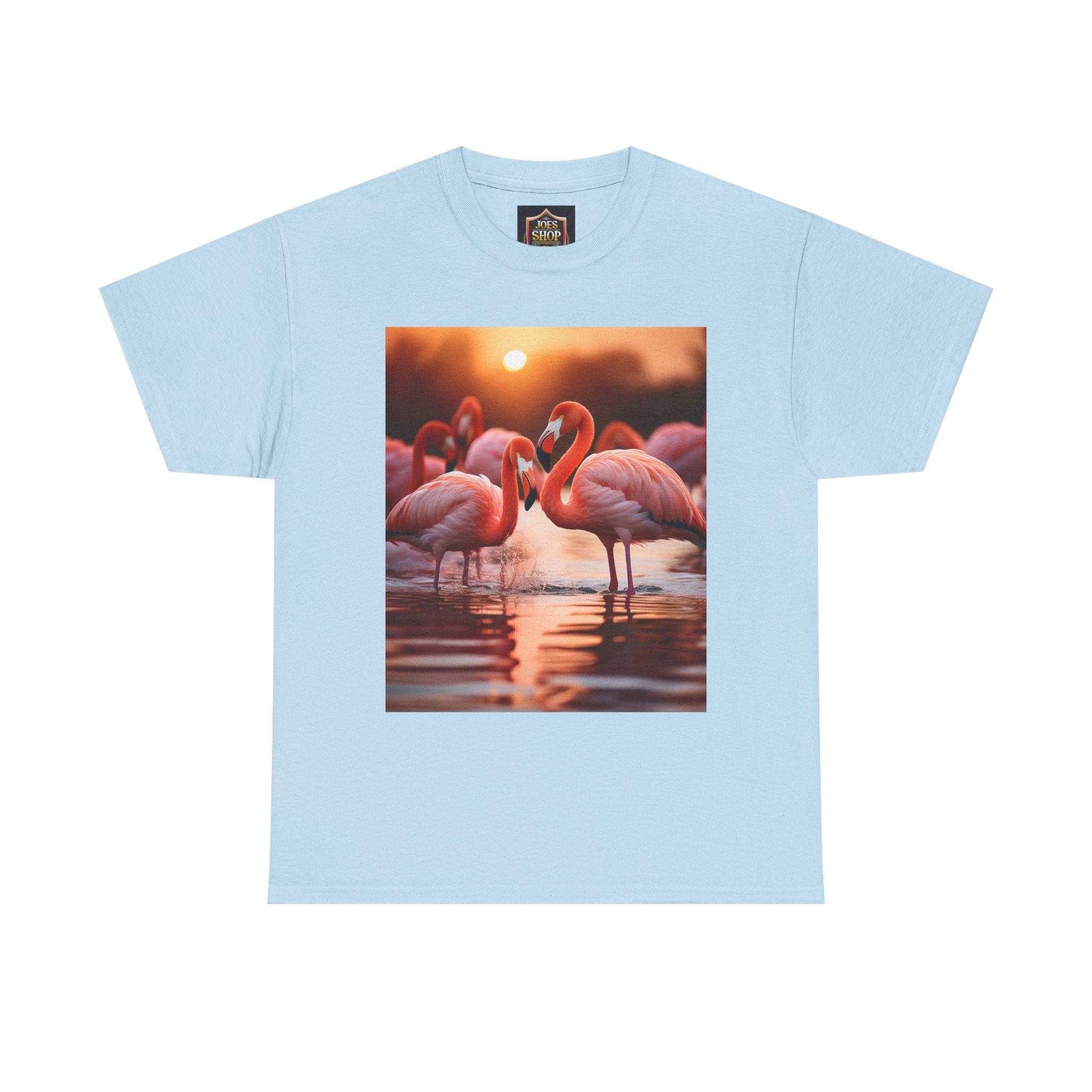 Flamingo Sunset T-Shirt — Tropical Flamingo Graphic Tee
