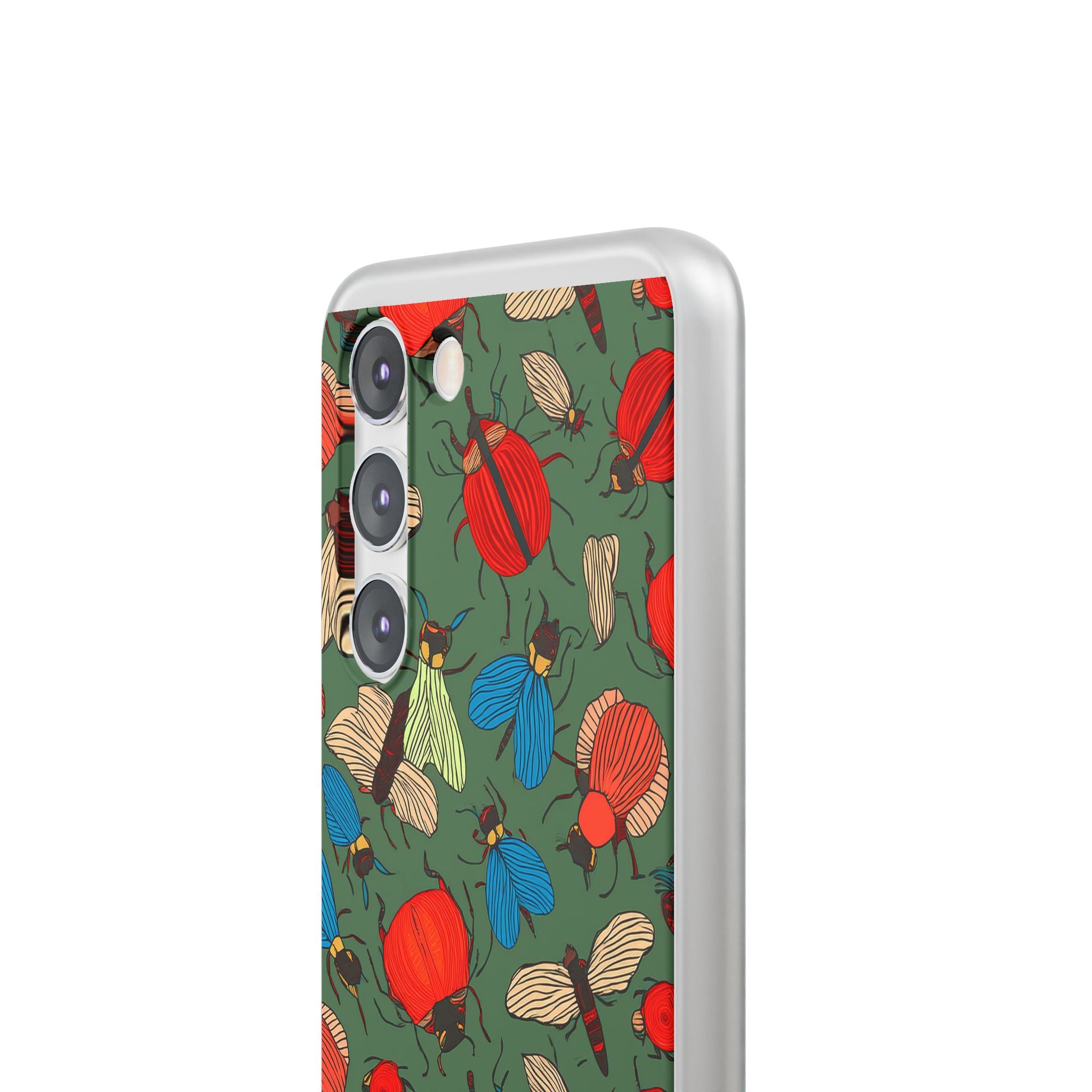 Bug Pattern Phone Case — Colorful Beetles & Flies Design