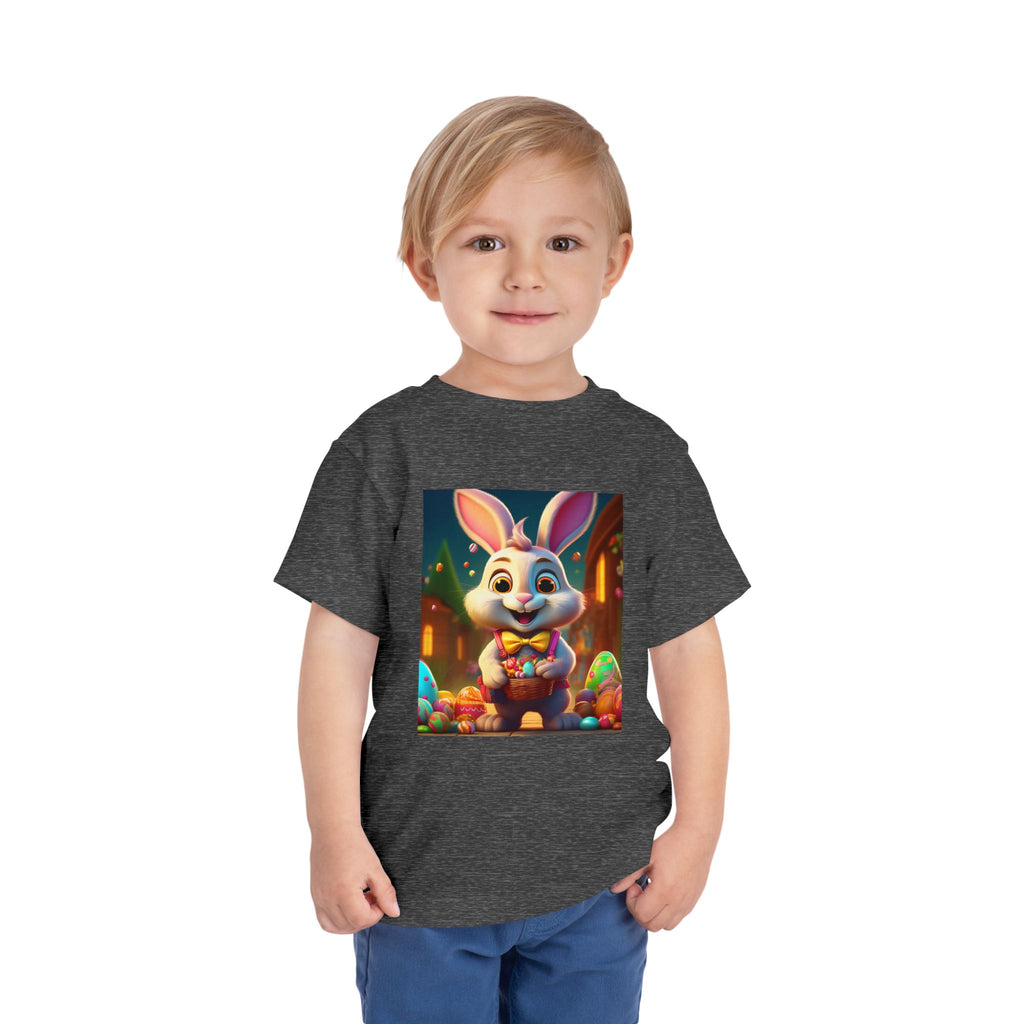 Easter Bunny Toddler Tee — Cute Bunny with Eggs Graphic Shirt