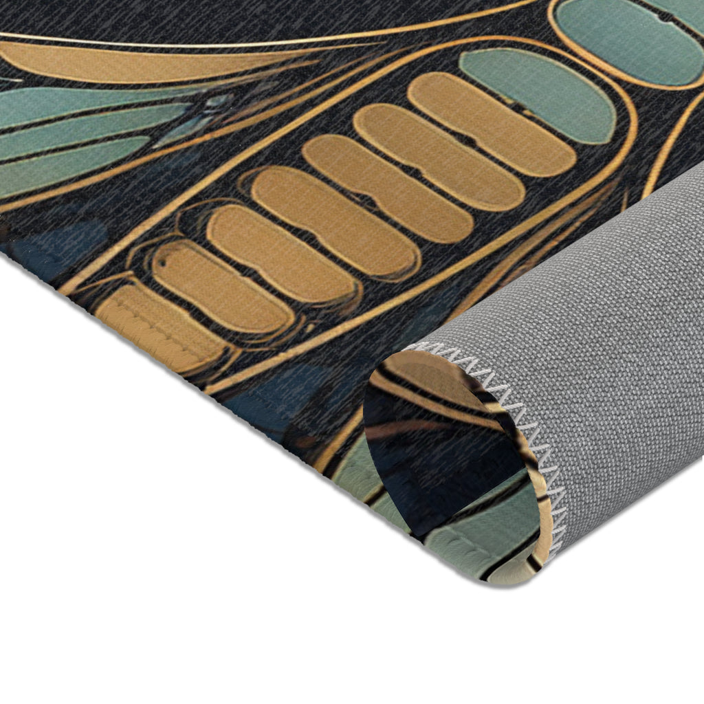 Art Nouveau Dragonfly Area Rug — Vintage Botanical Accent Rug