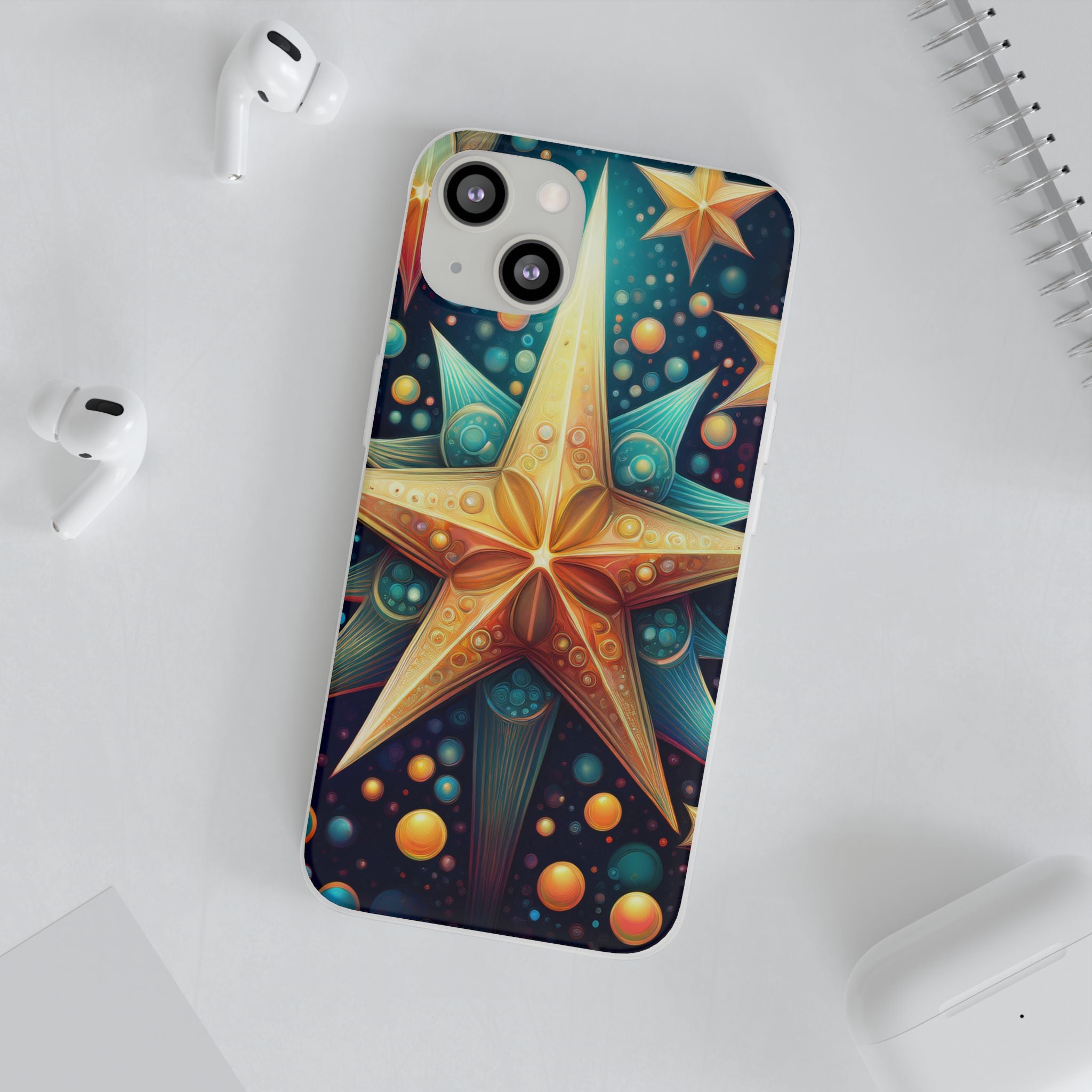 Starburst Galaxy Phone Case — Colorful Cosmic Star Design Flexible Case