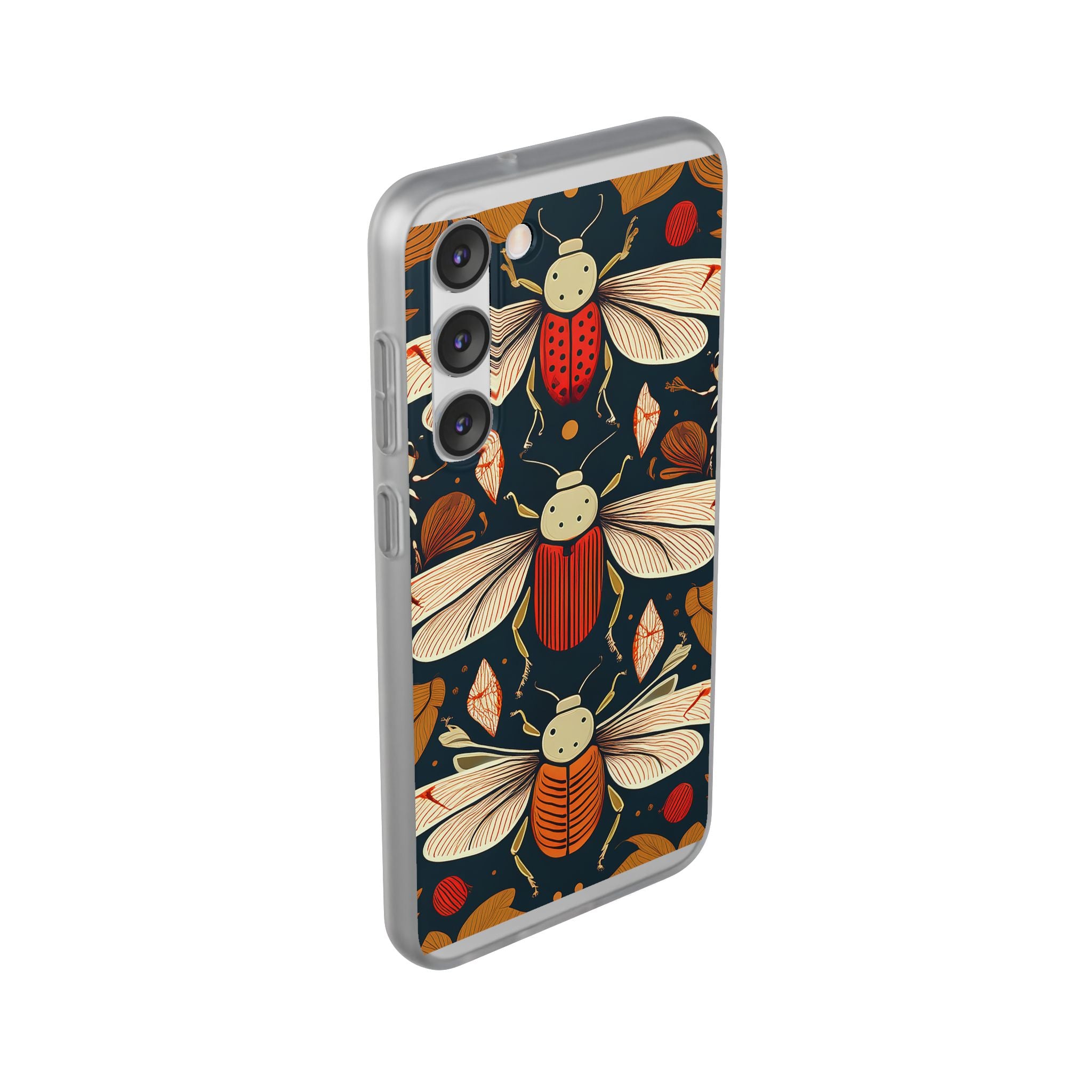 Bug Pattern Phone Case — Vintage Floral Firefly Design