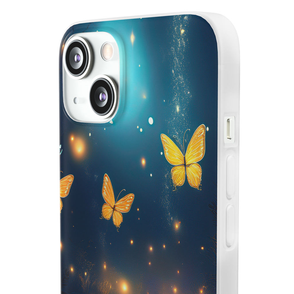 Butterfly Night Sky Phone Case – Glowing Firefly Fantasy for iPhone
