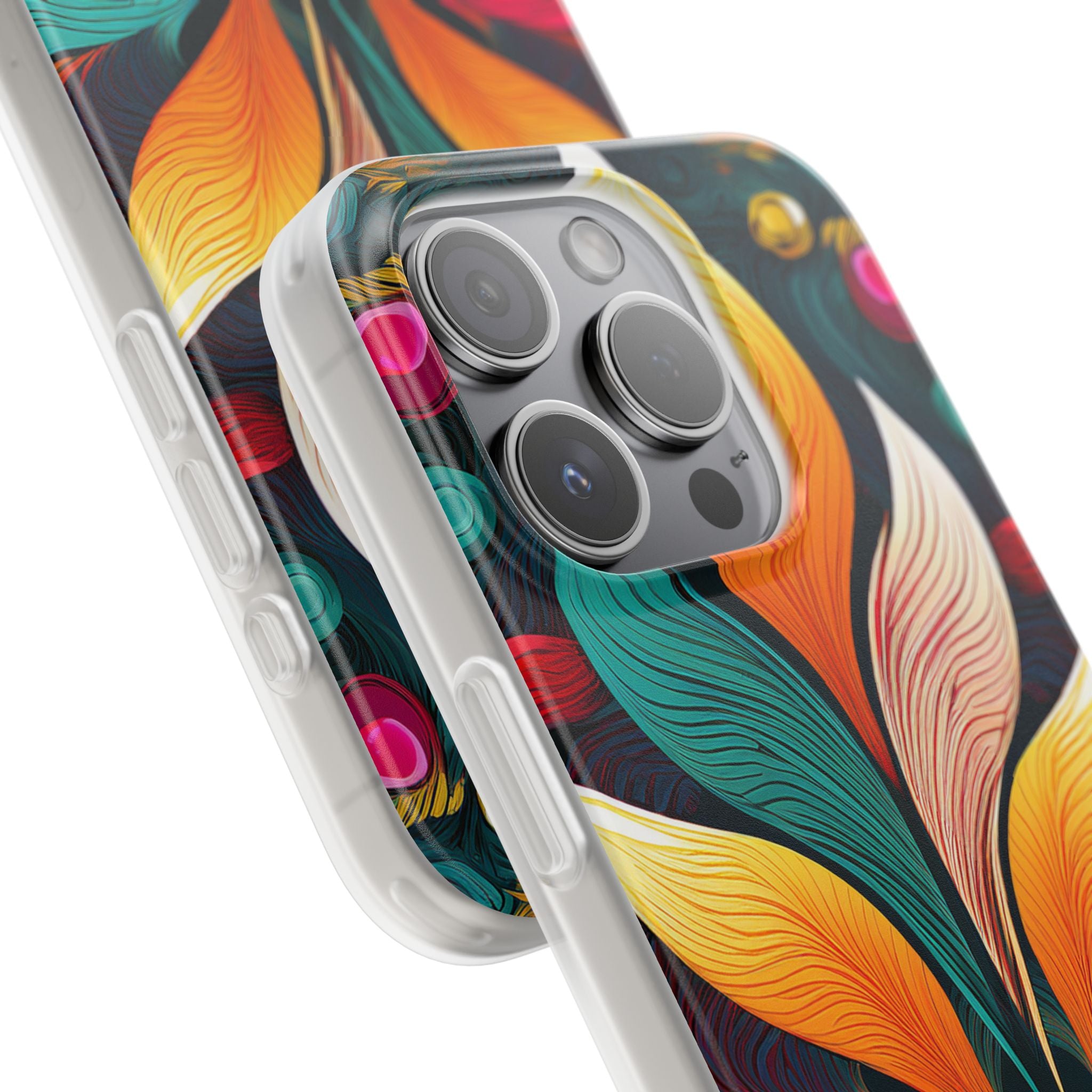 Floral Swirl Phone Case — Vibrant Boho Leaf Art Protective Cover