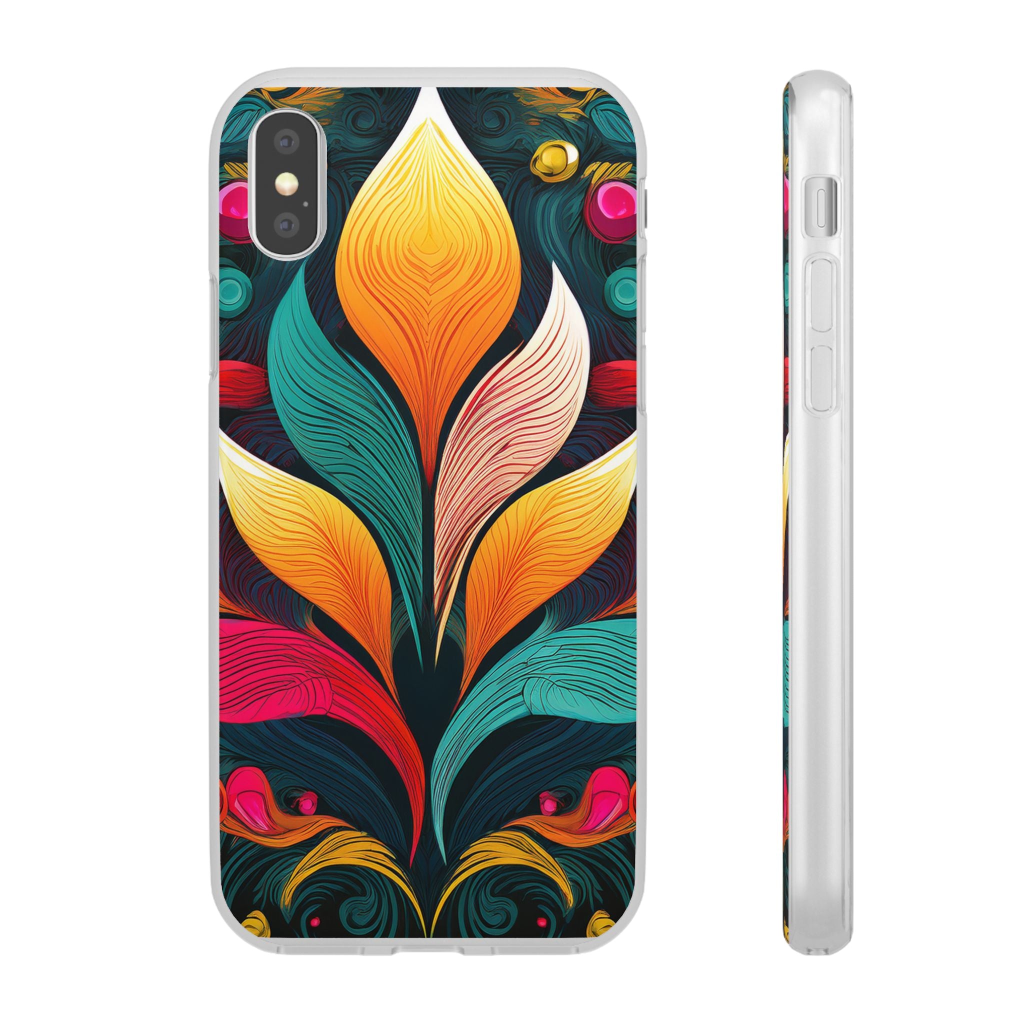 Floral Swirl Phone Case — Vibrant Boho Leaf Art Protective Cover