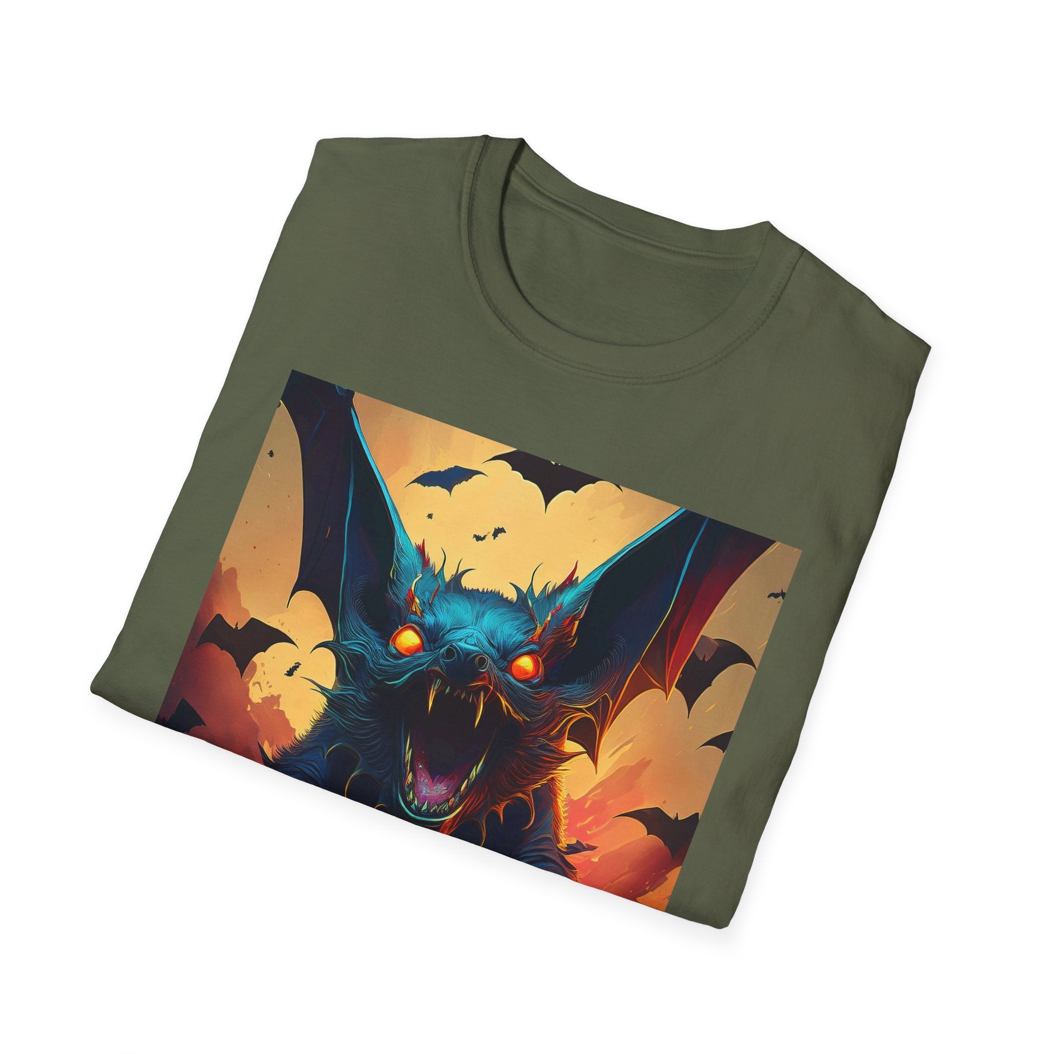 Halloween Bat Nightmare T-Shirt — Fiery Demon Bat Graphic Tee