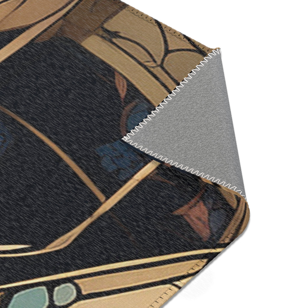 Art Nouveau Dragonfly Area Rug — Vintage Botanical Accent Rug