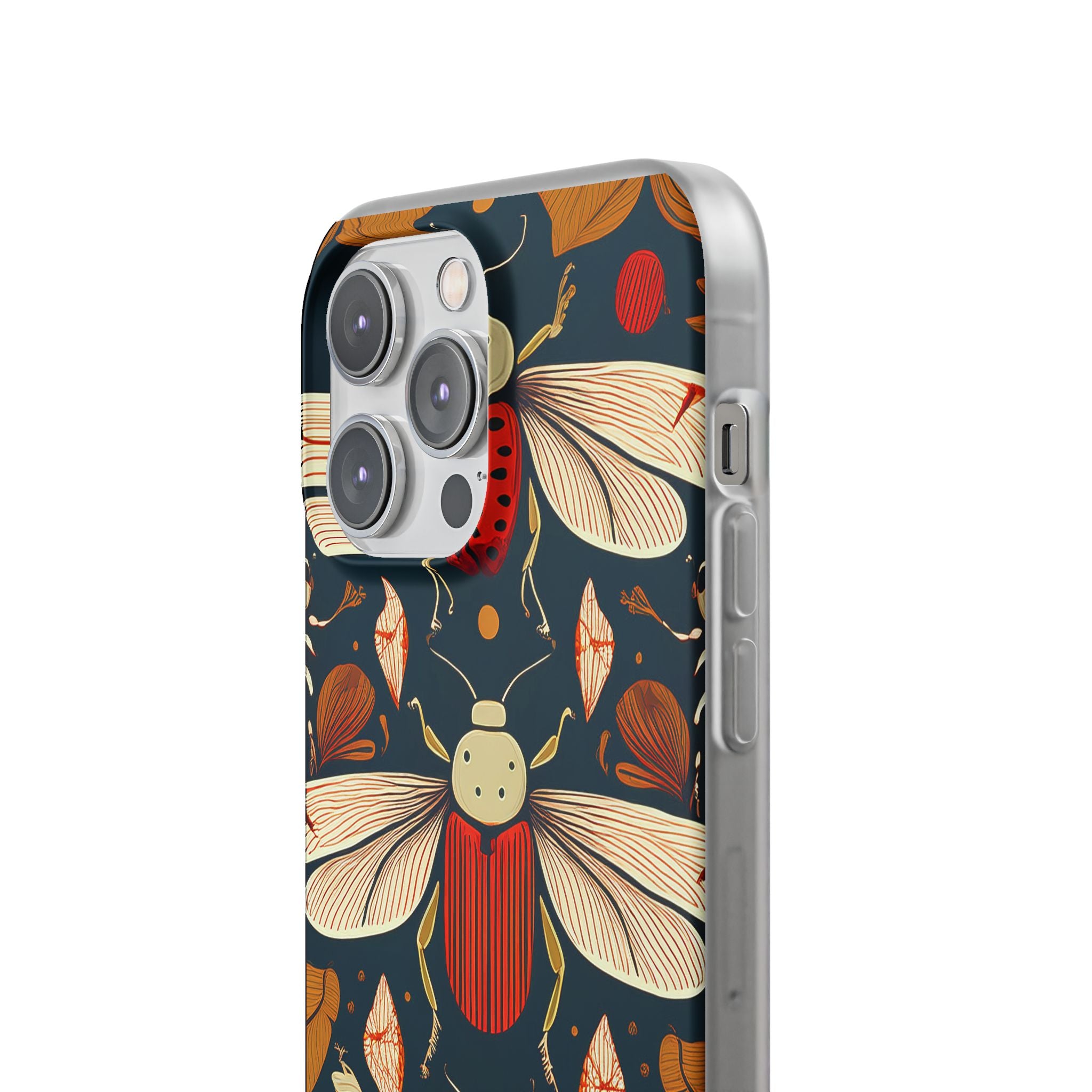 Bug Pattern Phone Case — Vintage Floral Firefly Design