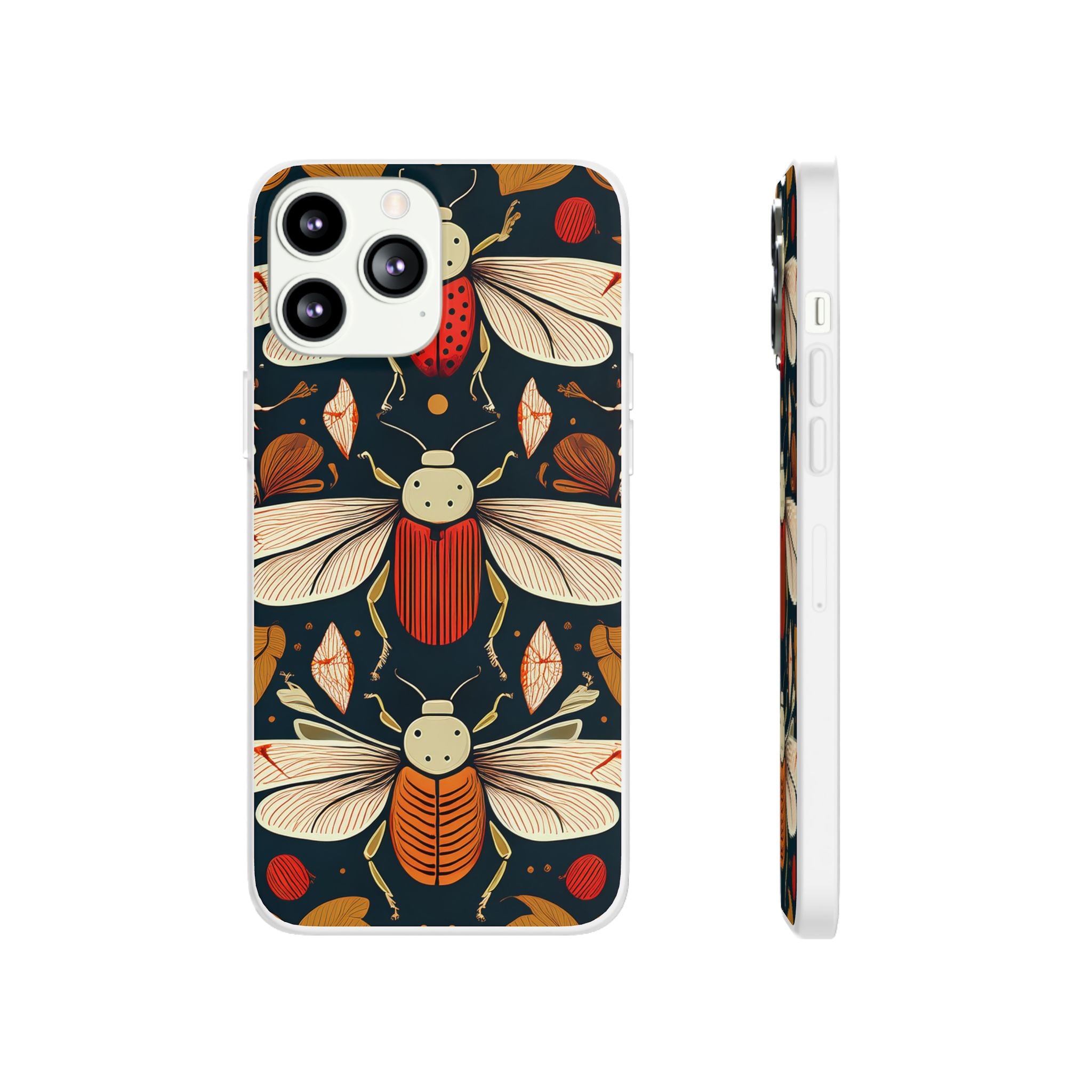 Bug Pattern Phone Case — Vintage Floral Firefly Design