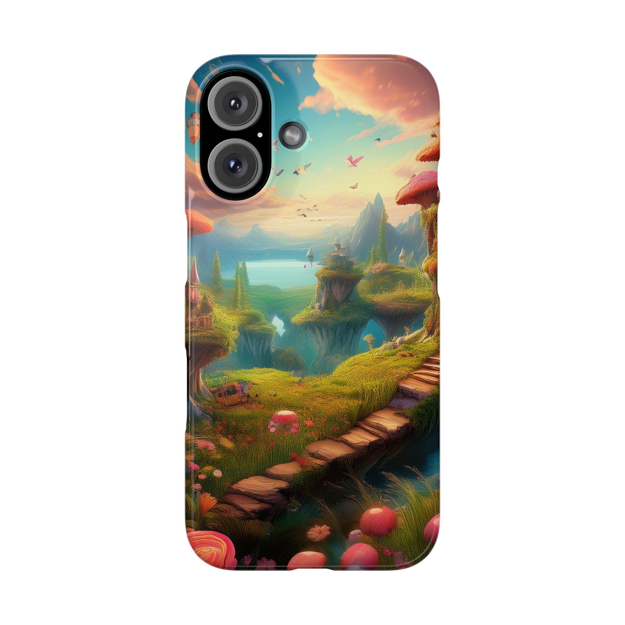 Fantasy Landscape Slim Phone Case — Enchanted Mushroom Path