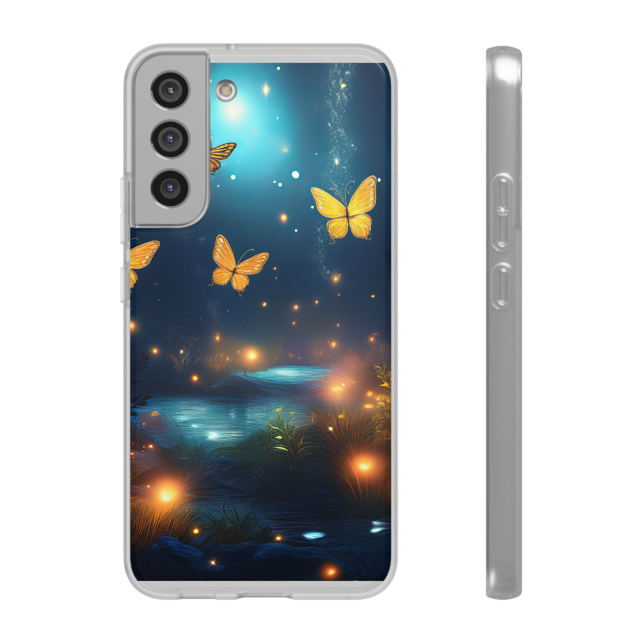 Butterfly Night Sky Phone Case – Glowing Firefly Fantasy for iPhone