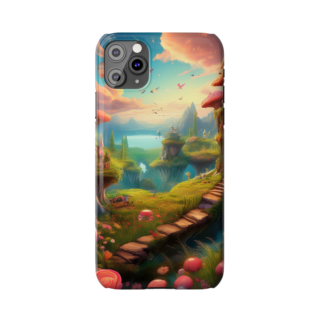 Fantasy Landscape Slim Phone Case — Enchanted Mushroom Path
