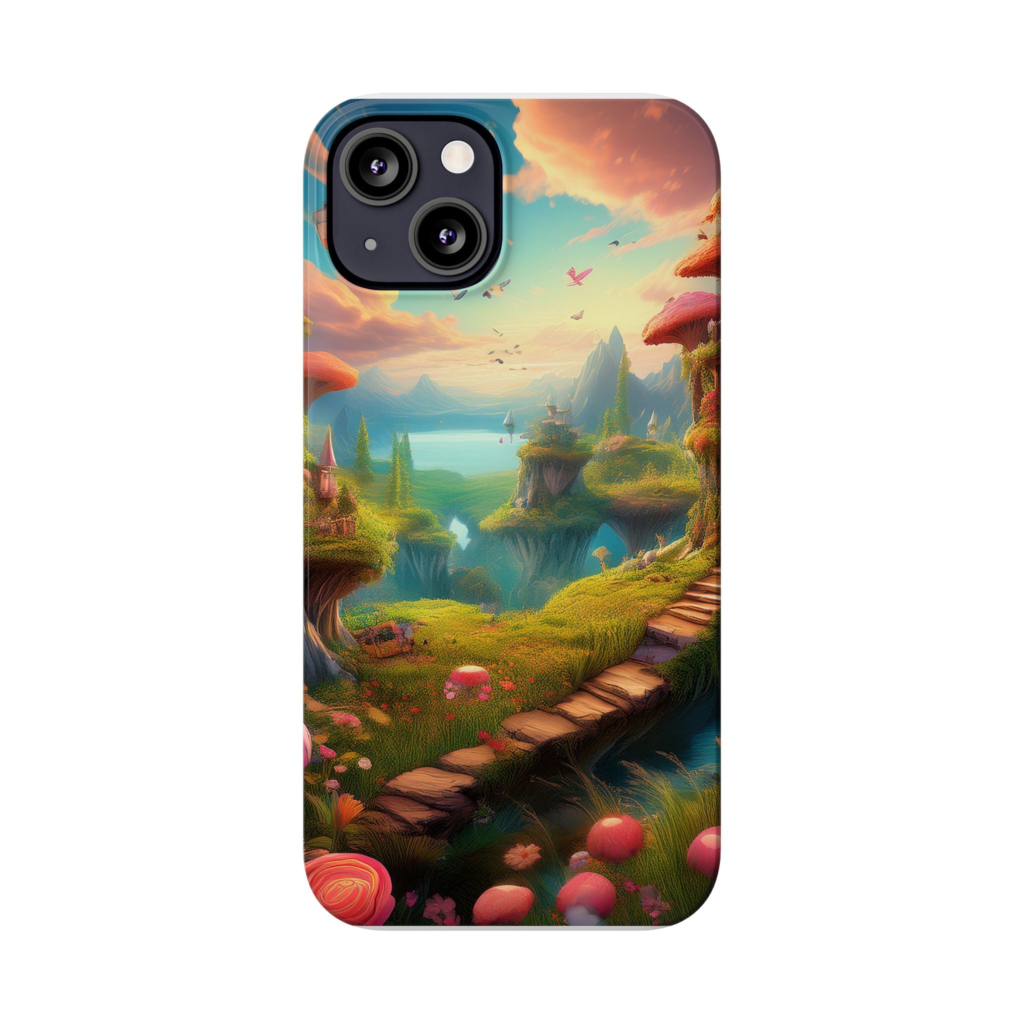 Fantasy Landscape Slim Phone Case — Enchanted Mushroom Path