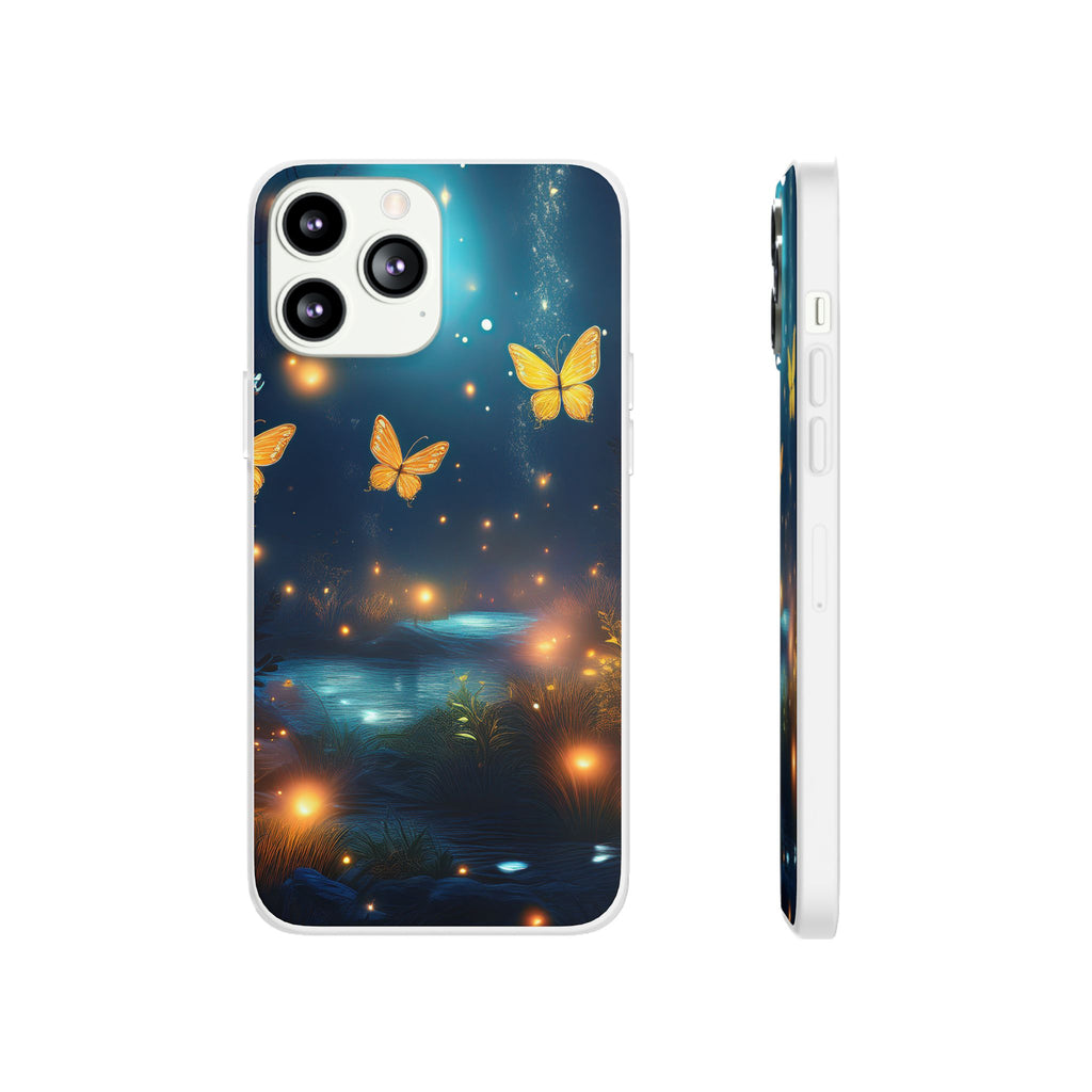 Butterfly Night Sky Phone Case – Glowing Firefly Fantasy for iPhone