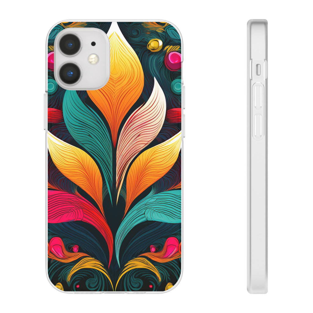 Floral Swirl Phone Case — Vibrant Boho Leaf Art Protective Cover