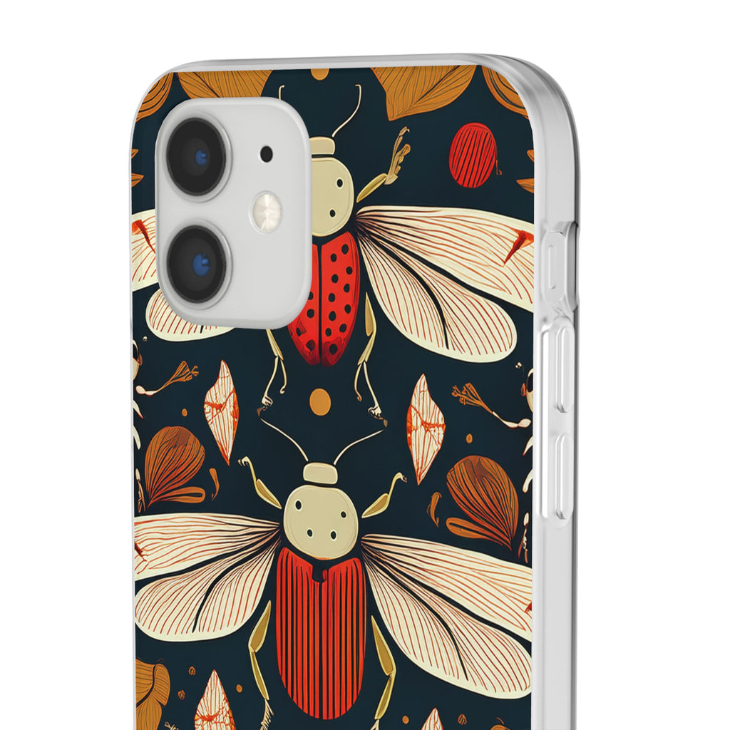 Bug Pattern Phone Case — Vintage Floral Firefly Design