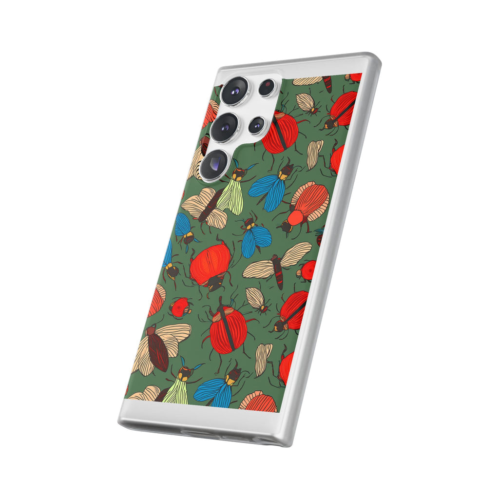 Bug Pattern Phone Case — Colorful Beetles & Flies Design