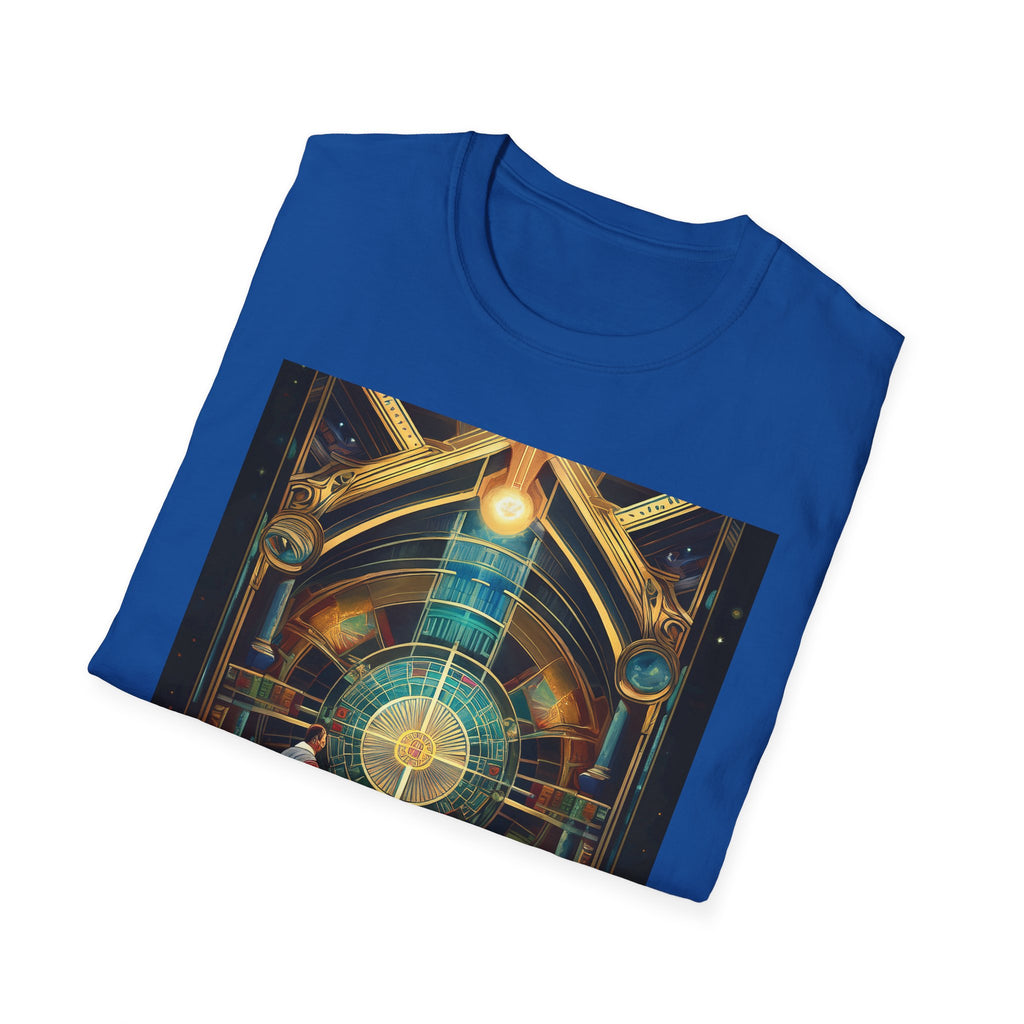 Mystic Observatory Art Tee — Cosmic Circle Gathering Graphic T-Shirt