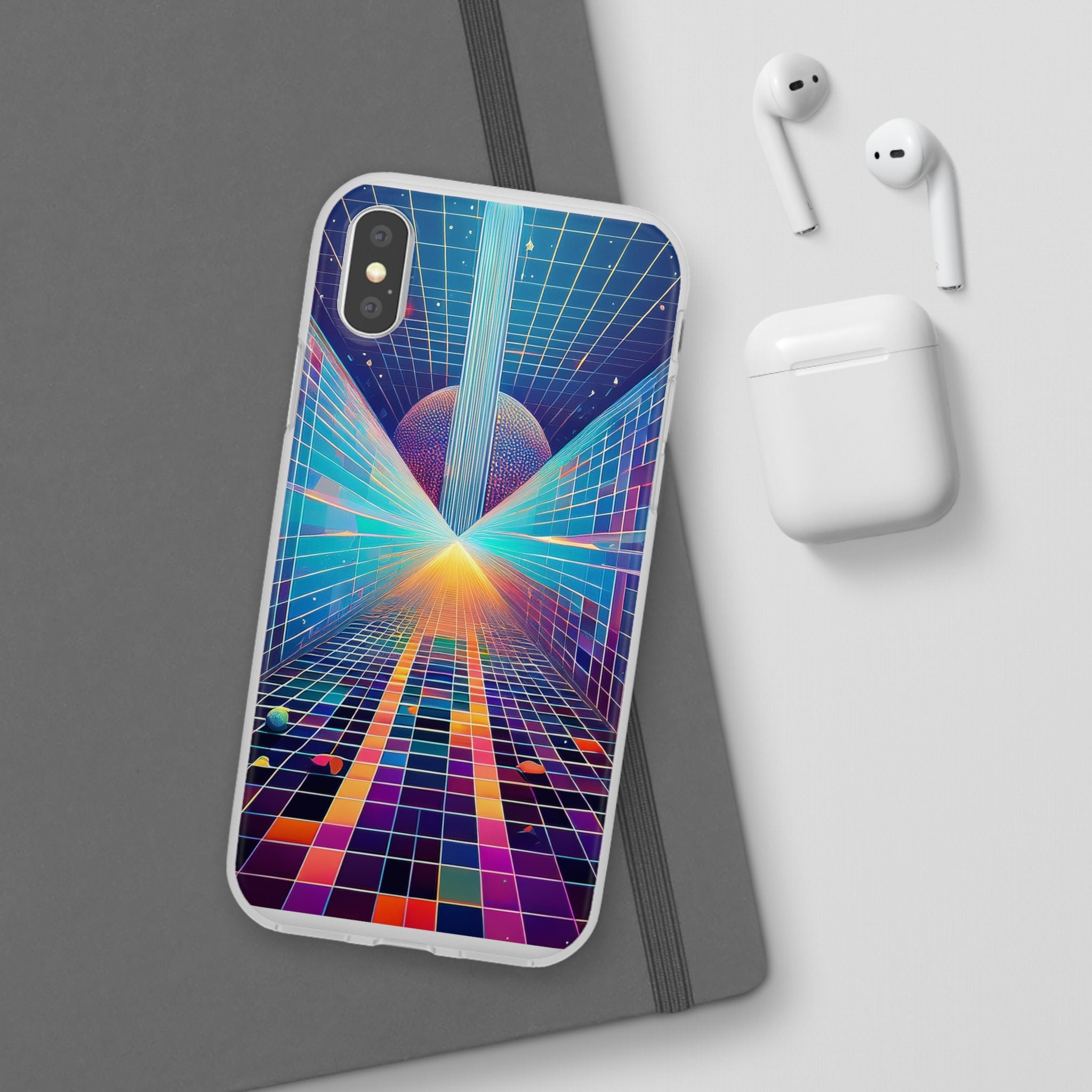 Retro Wave Phone Case — Neon Grid Sci‑Fi iPhone Cover