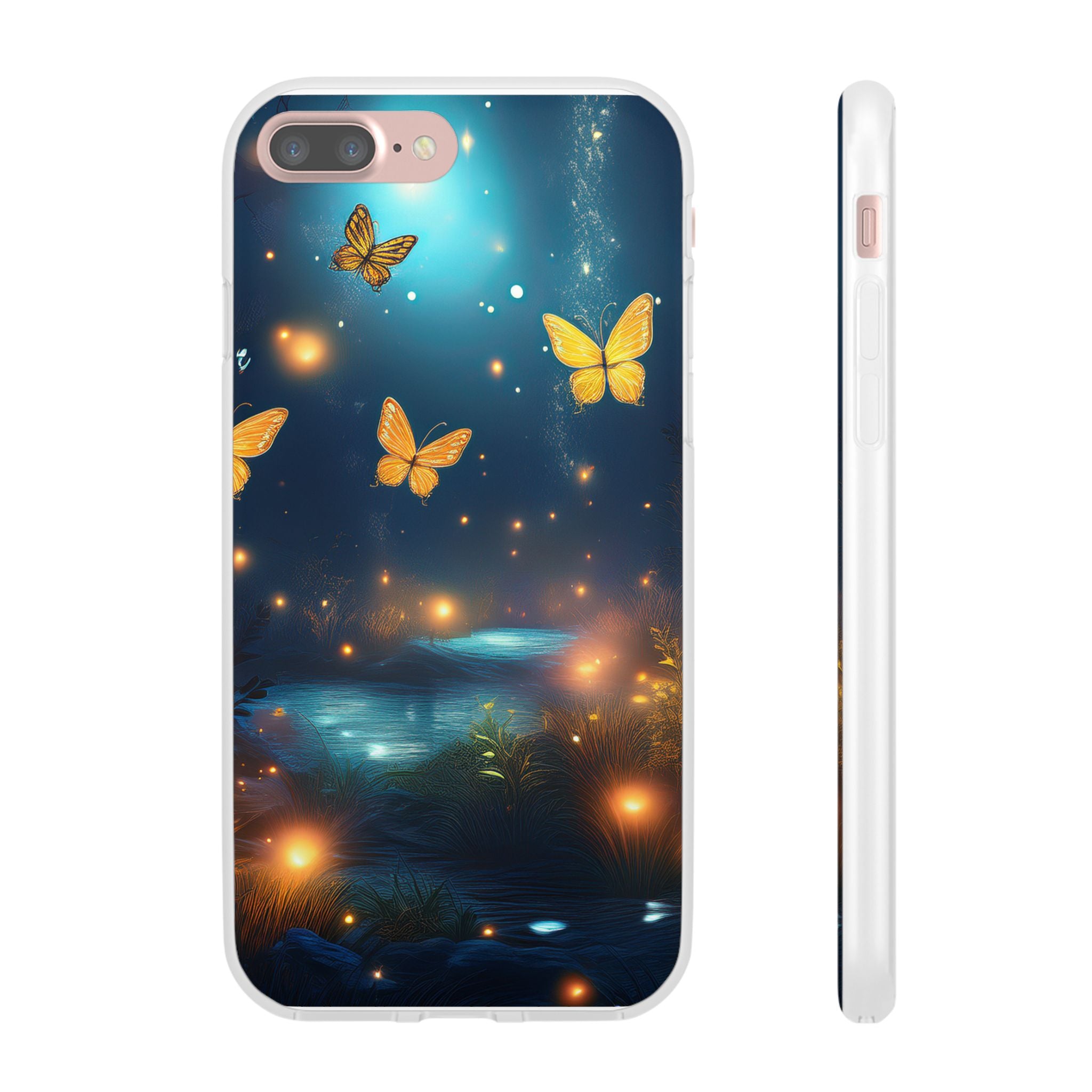 Butterfly Night Sky Phone Case – Glowing Firefly Fantasy for iPhone