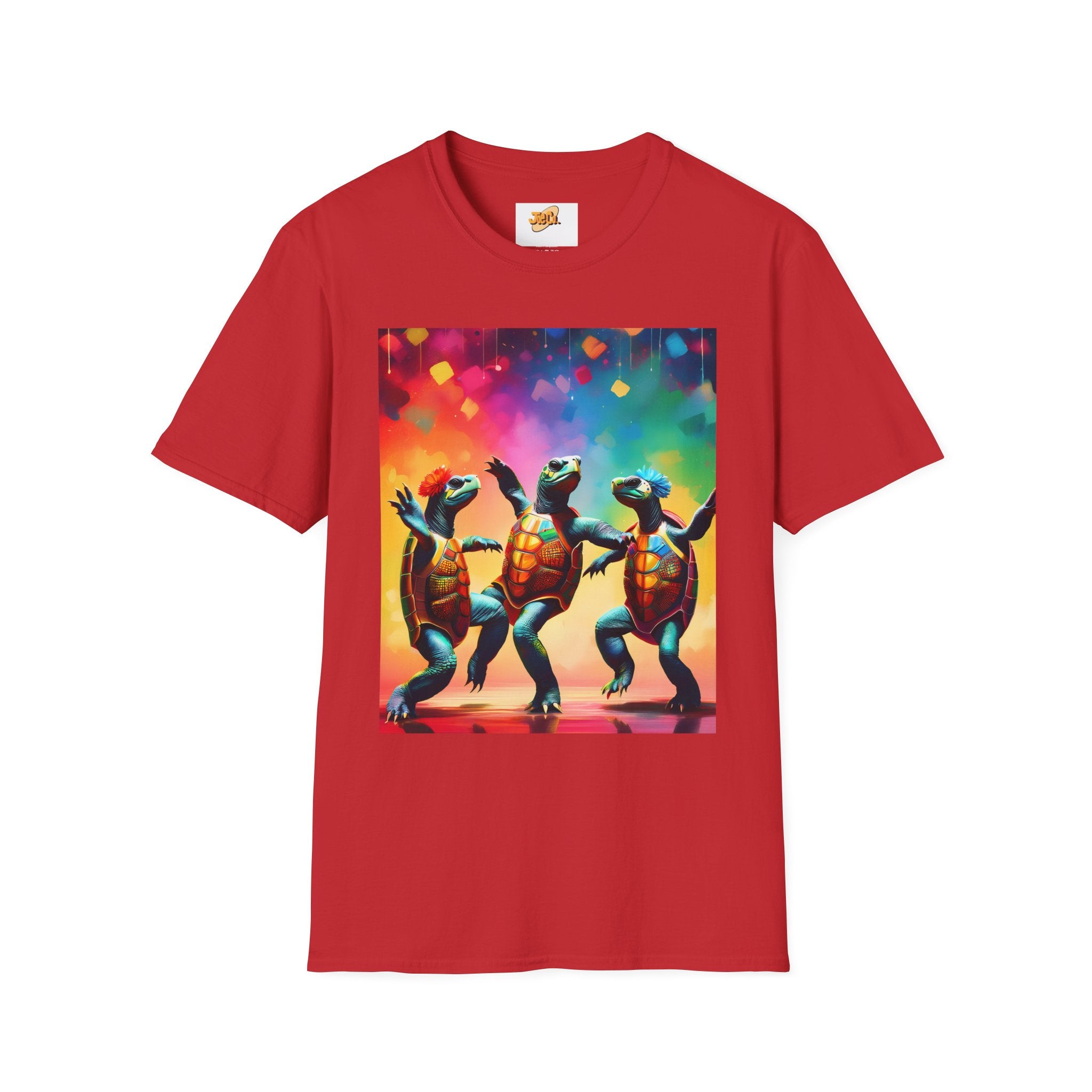 Dancing Turtles Graphic T-Shirt — Colorful Party Sea Turtle Tee