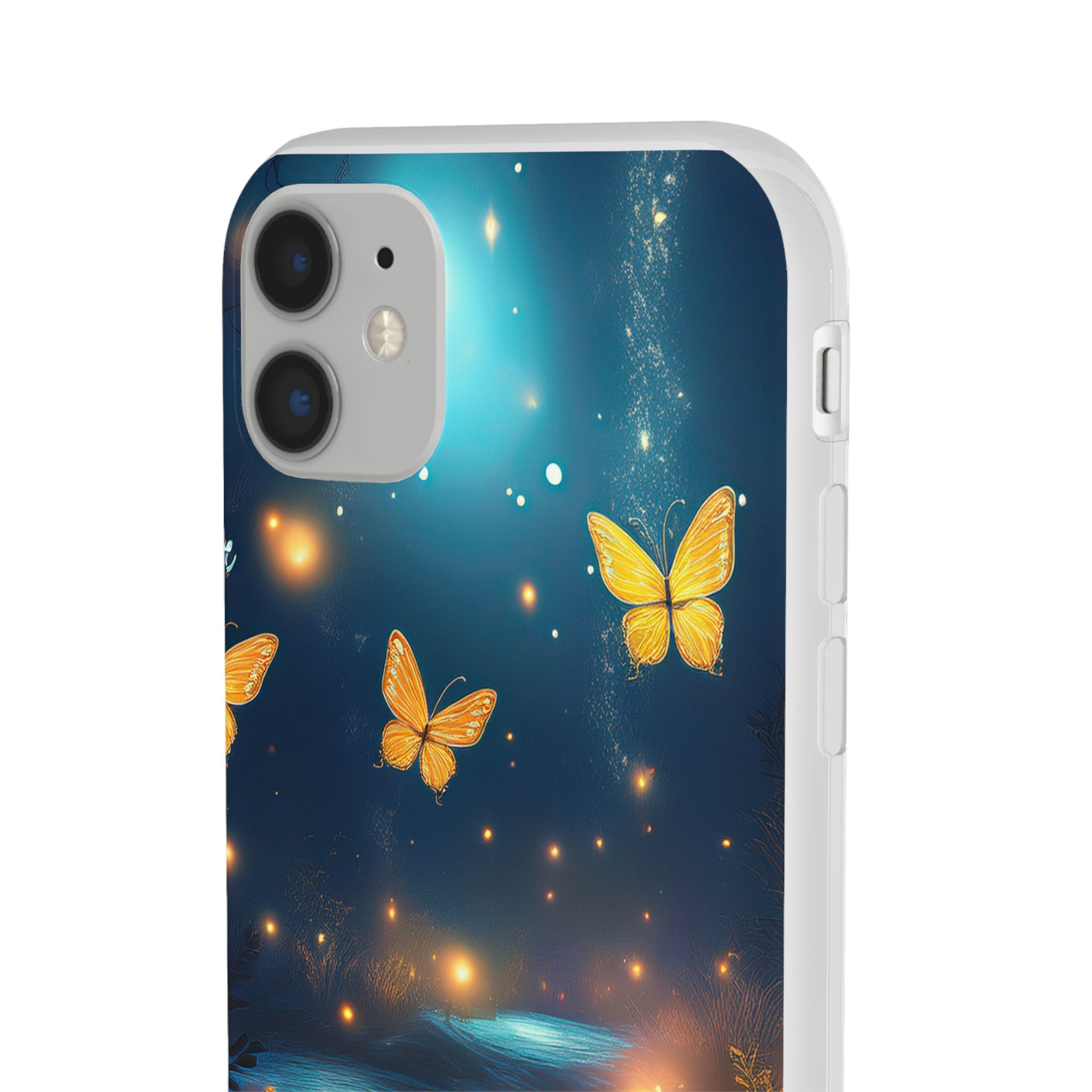 Butterfly Night Sky Phone Case – Glowing Firefly Fantasy for iPhone