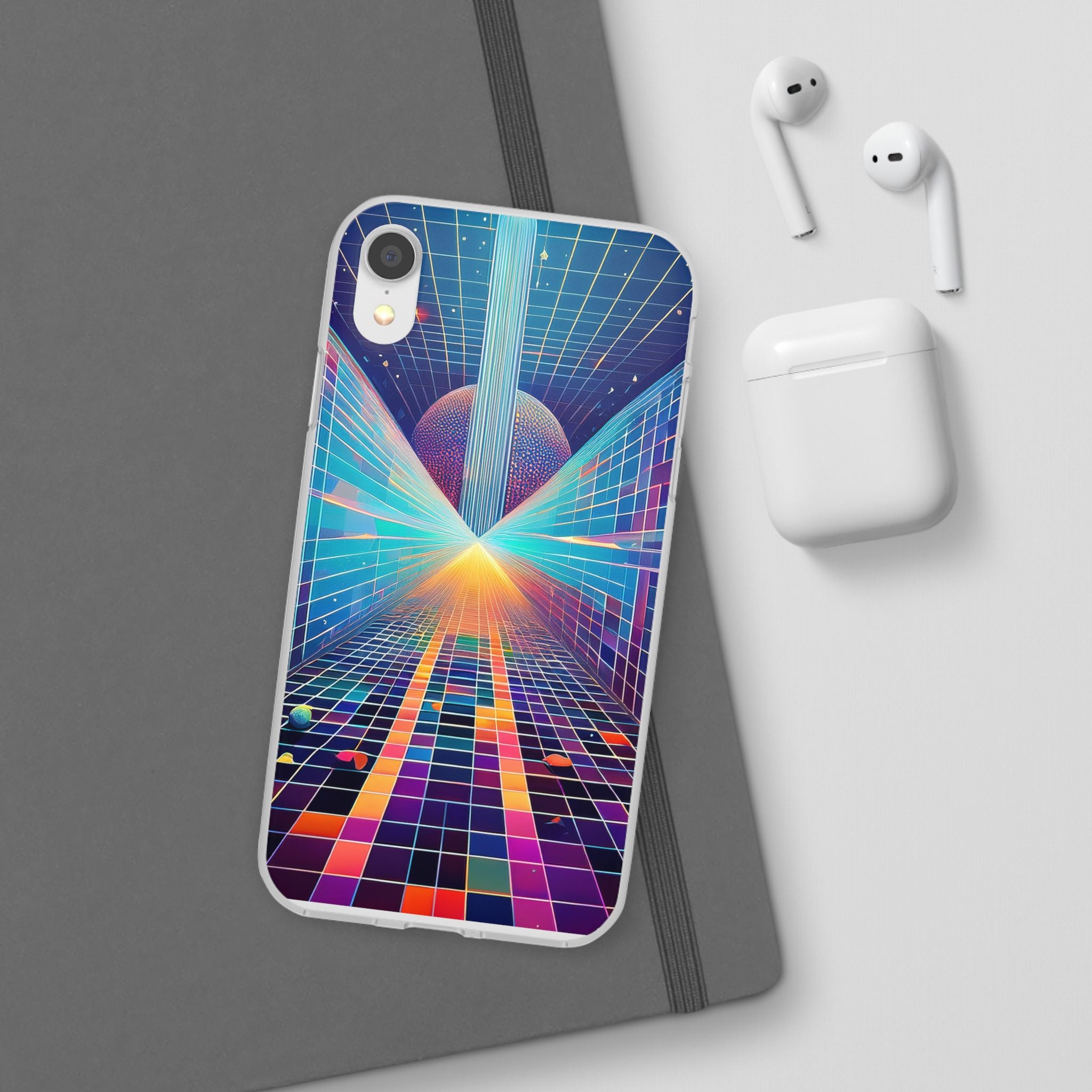 Retro Wave Phone Case — Neon Grid Sci‑Fi iPhone Cover