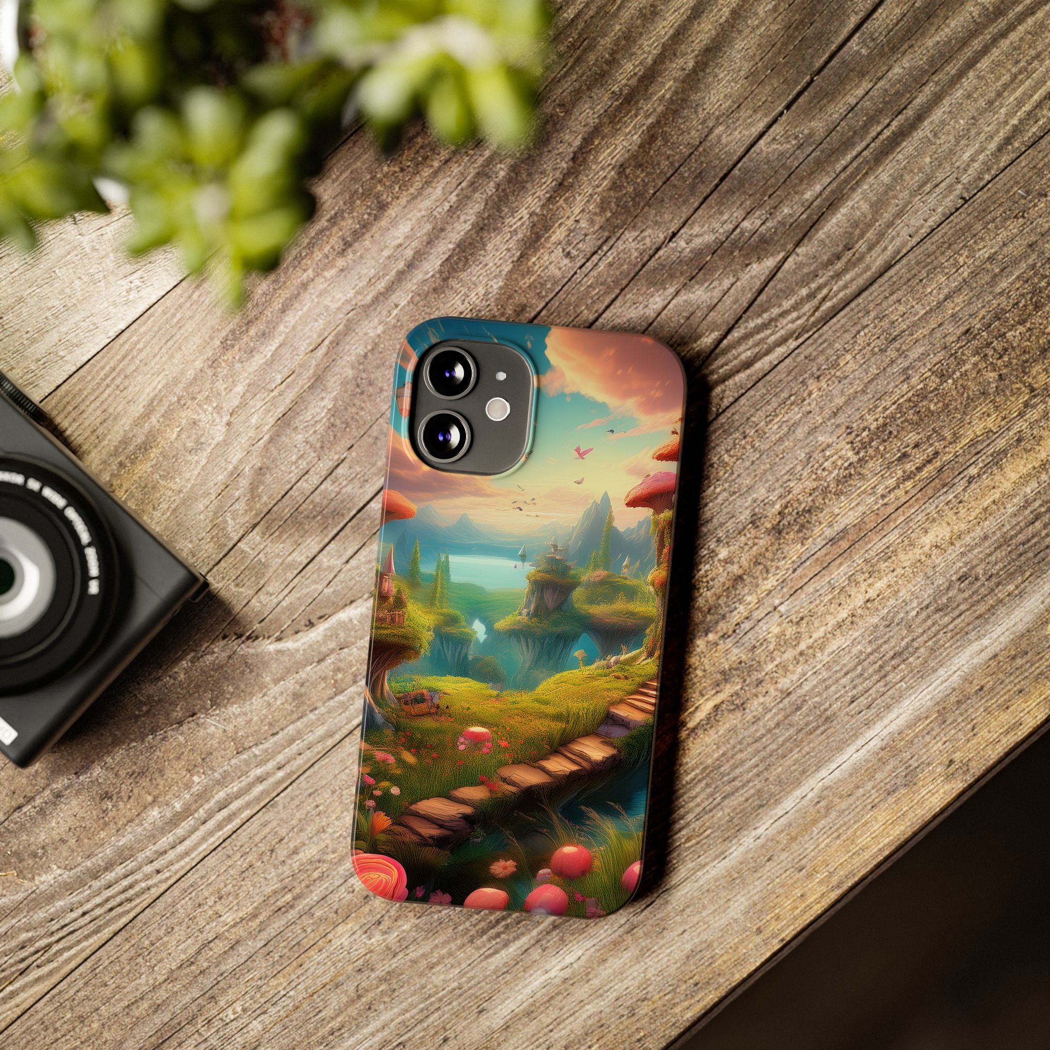 Fantasy Landscape Slim Phone Case — Enchanted Mushroom Path