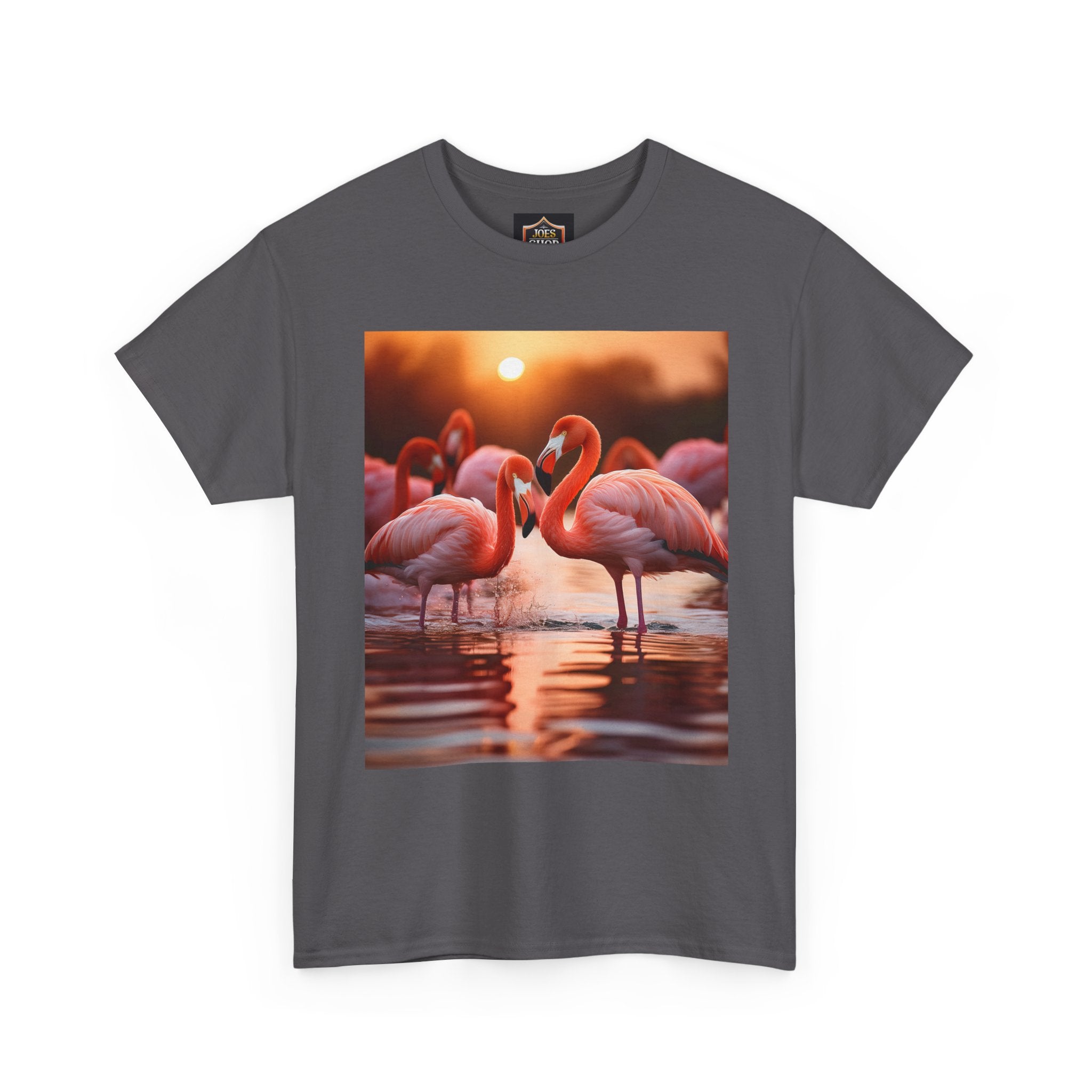 Flamingo Sunset T-Shirt — Tropical Flamingo Graphic Tee