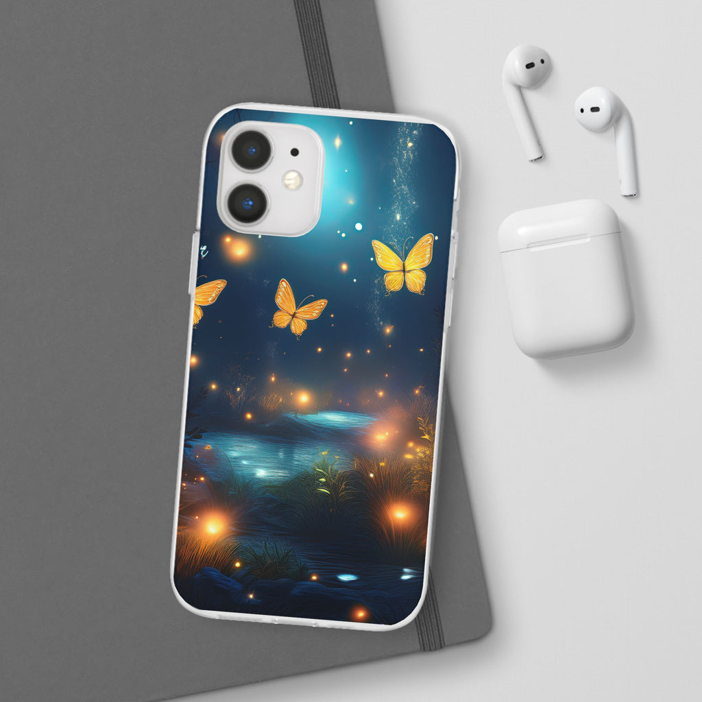 Butterfly Night Sky Phone Case – Glowing Firefly Fantasy for iPhone