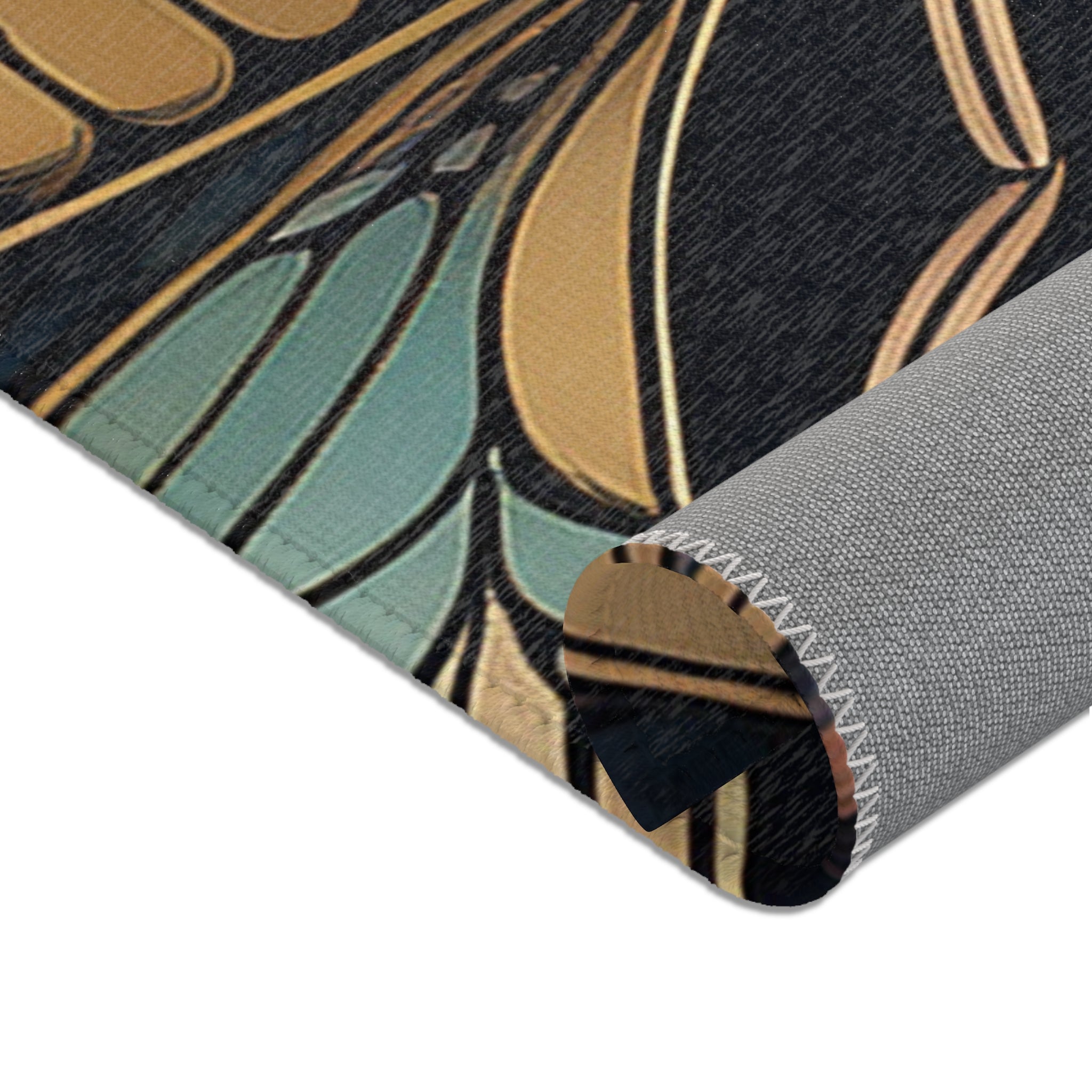 Art Nouveau Dragonfly Area Rug — Vintage Botanical Accent Rug