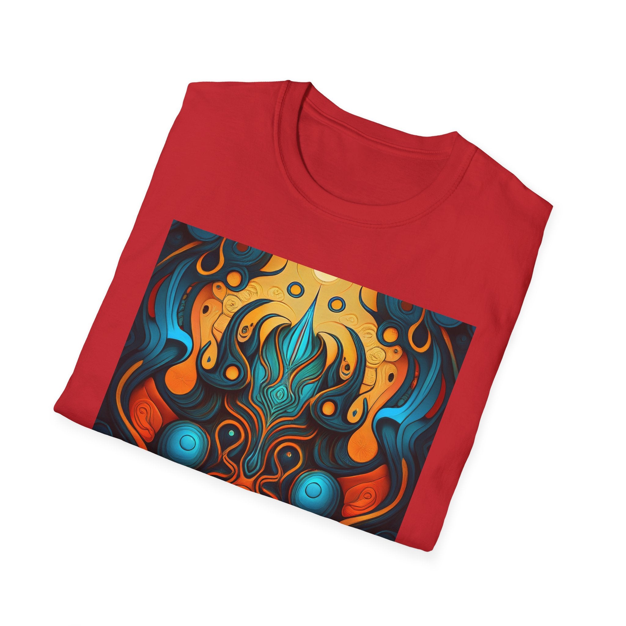 Psychedelic Abstract Mask T-Shirt — Vibrant Tribal Floral Art Tee