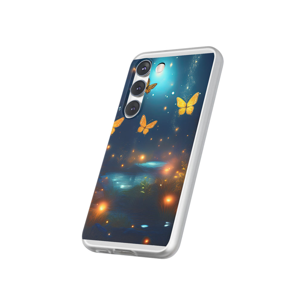 Butterfly Night Sky Phone Case – Glowing Firefly Fantasy for iPhone