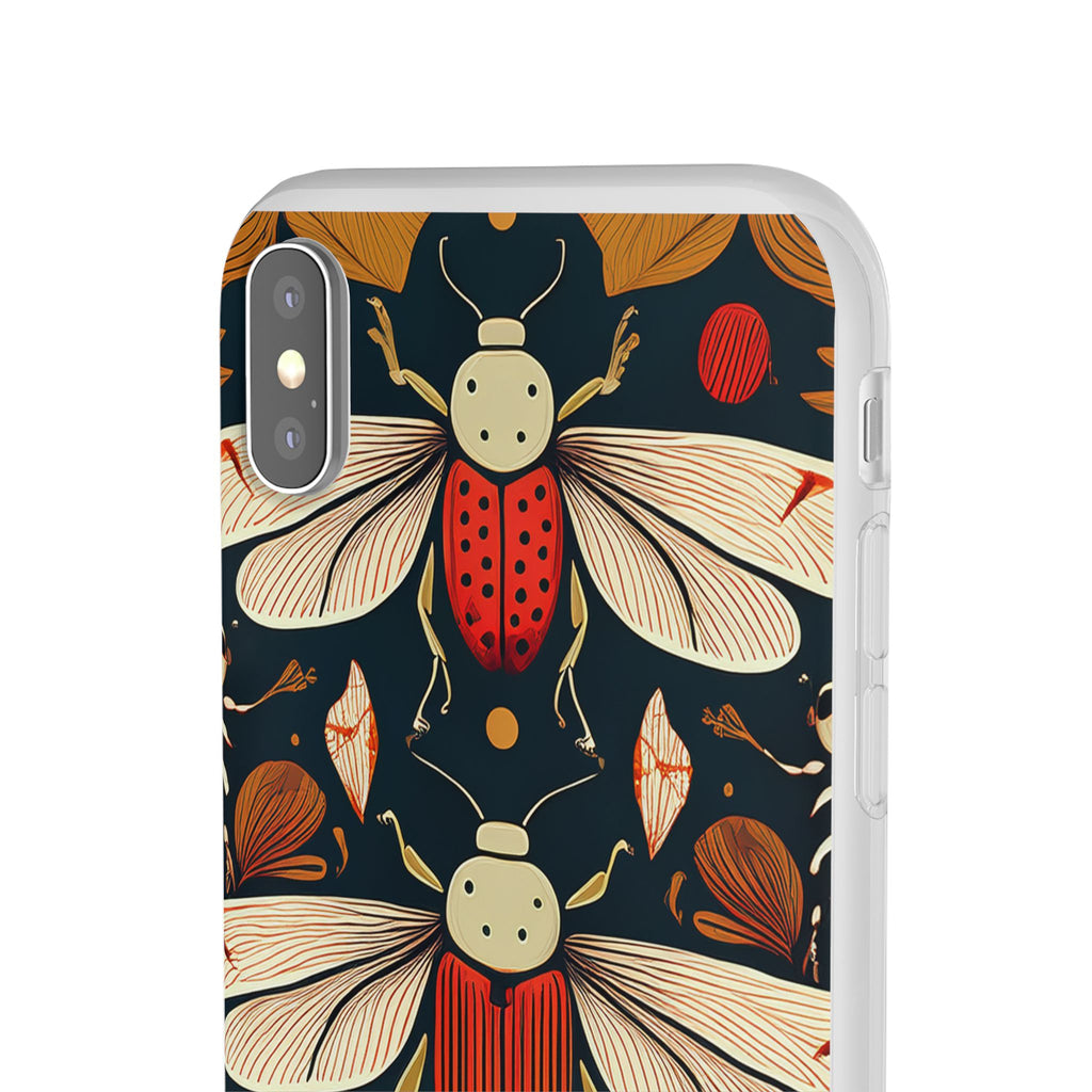 Bug Pattern Phone Case — Vintage Floral Firefly Design