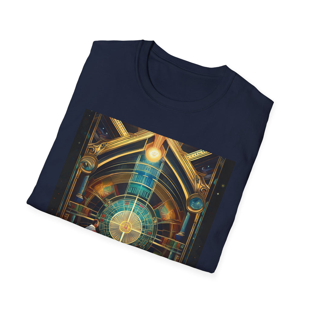 Mystic Observatory Art Tee — Cosmic Circle Gathering Graphic T-Shirt