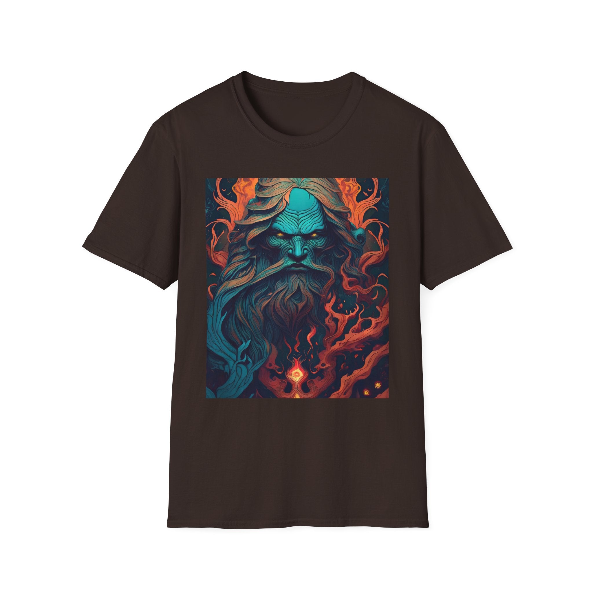 Mythic Sea God Graphic T-Shirt — Trident Poseidon Illustration