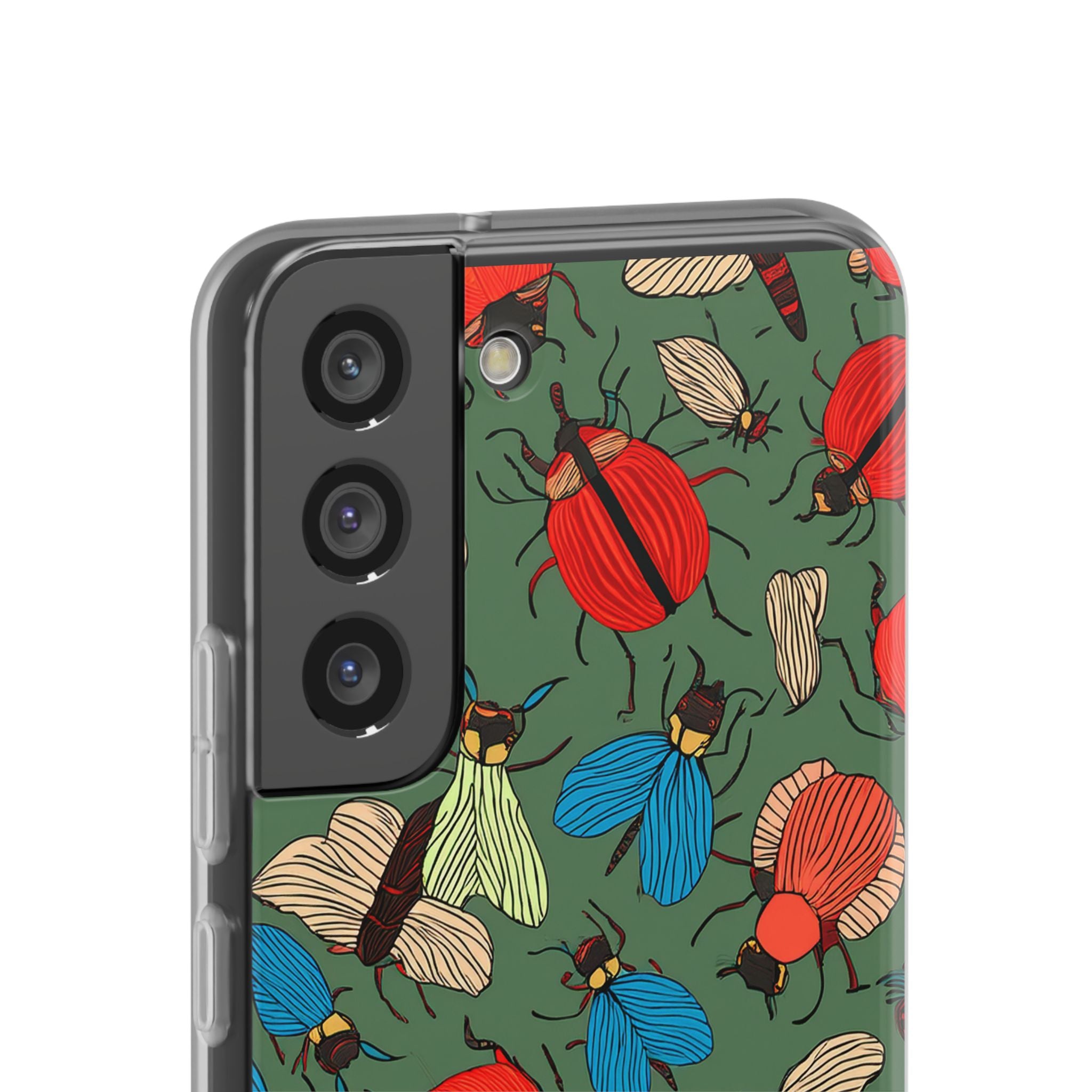 Bug Pattern Phone Case — Colorful Beetles & Flies Design