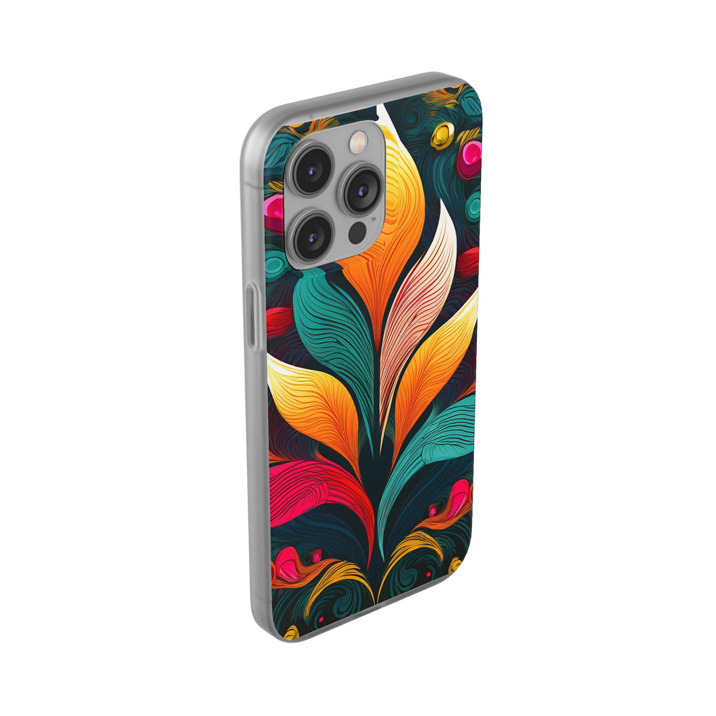 Floral Swirl Phone Case — Vibrant Boho Leaf Art Protective Cover
