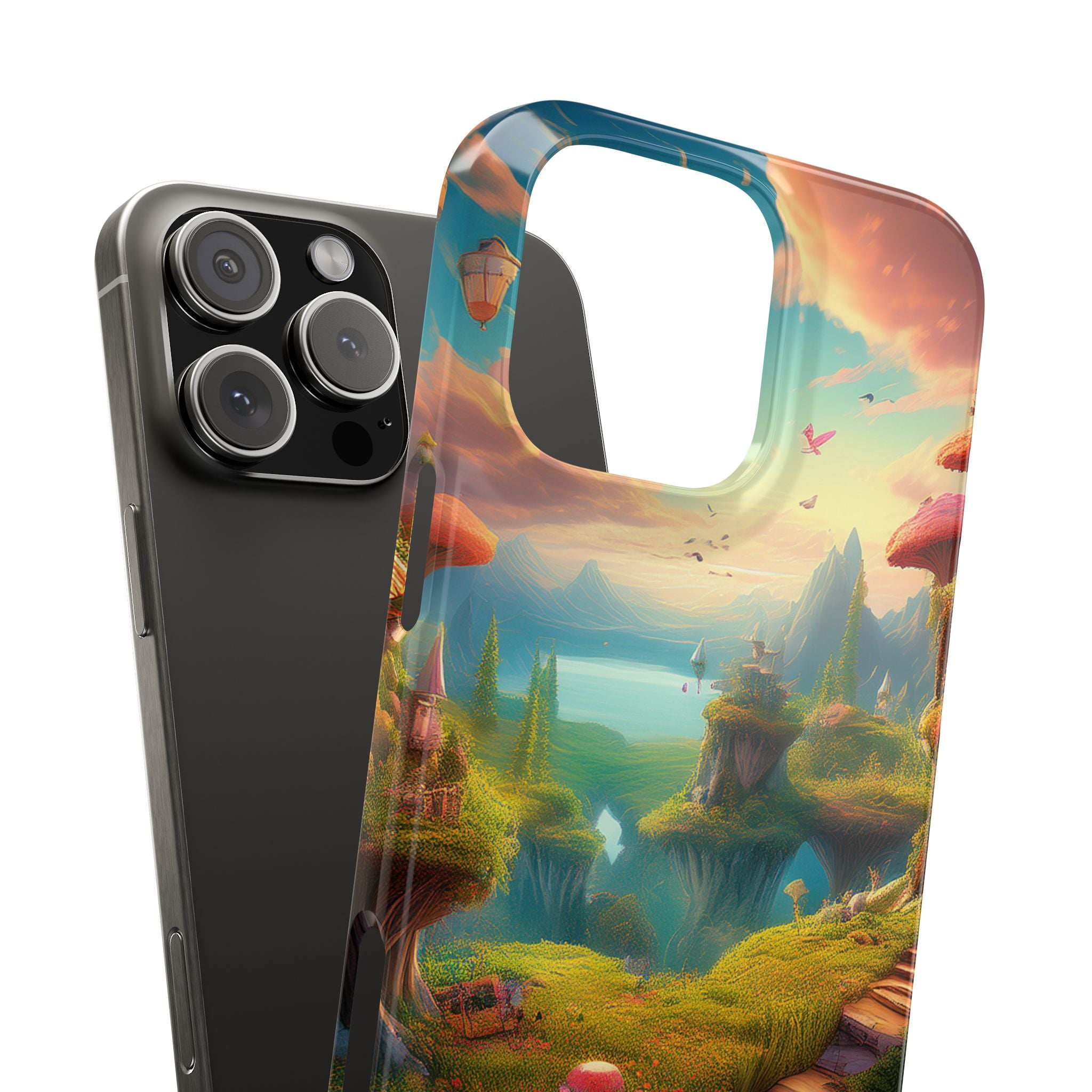 Fantasy Landscape Slim Phone Case — Enchanted Mushroom Path